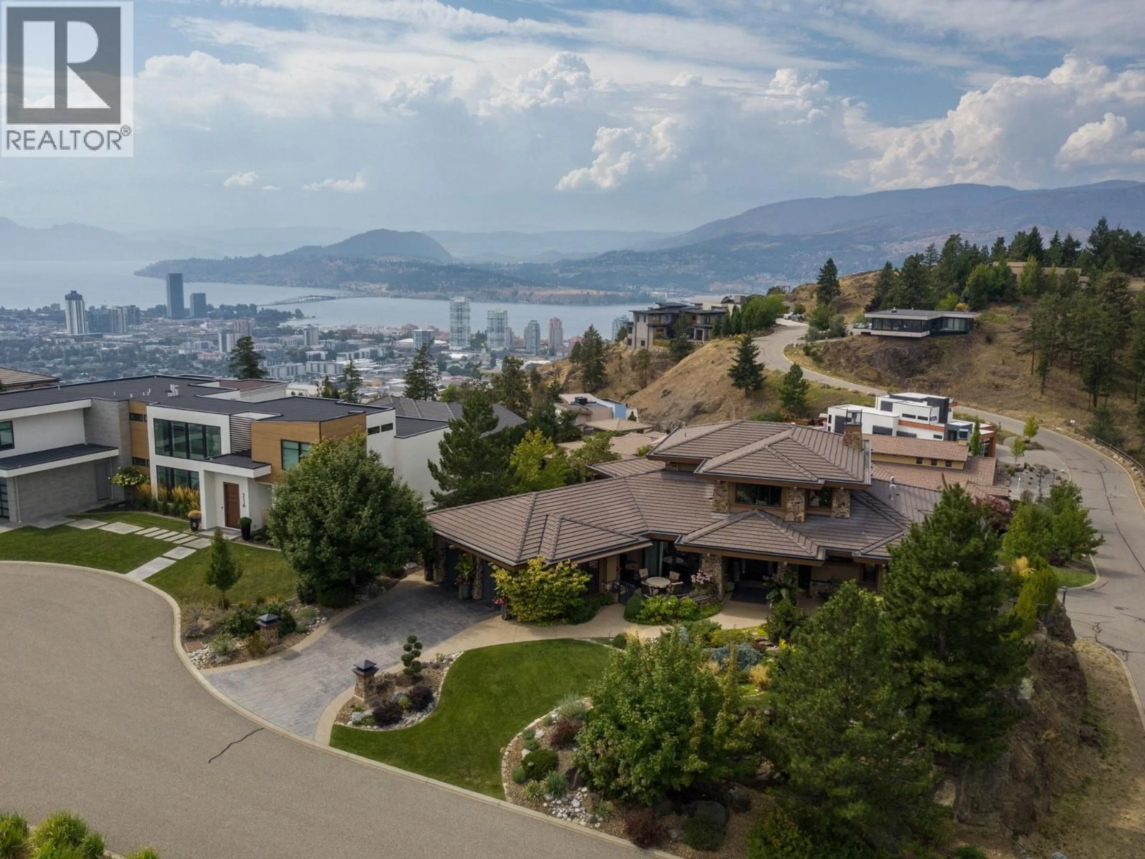 A pic from outside/outdoor area/front of a property/back of a property/a pic from drone, mountain view for 706 HIGHPOINTE COURT, Kelowna British Columbia V1V2Y3