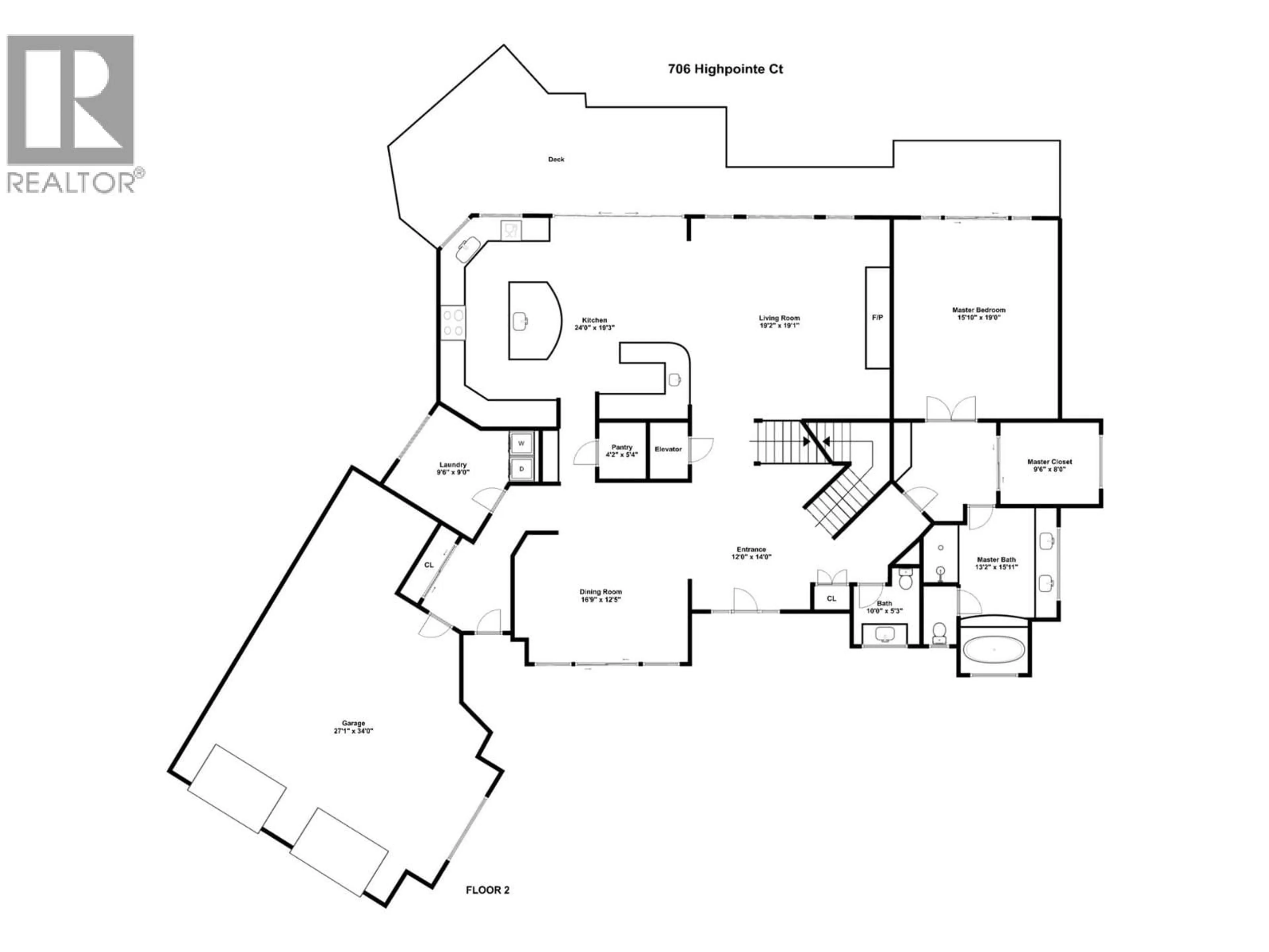 Floor plan for 706 HIGHPOINTE COURT, Kelowna British Columbia V1V2Y3