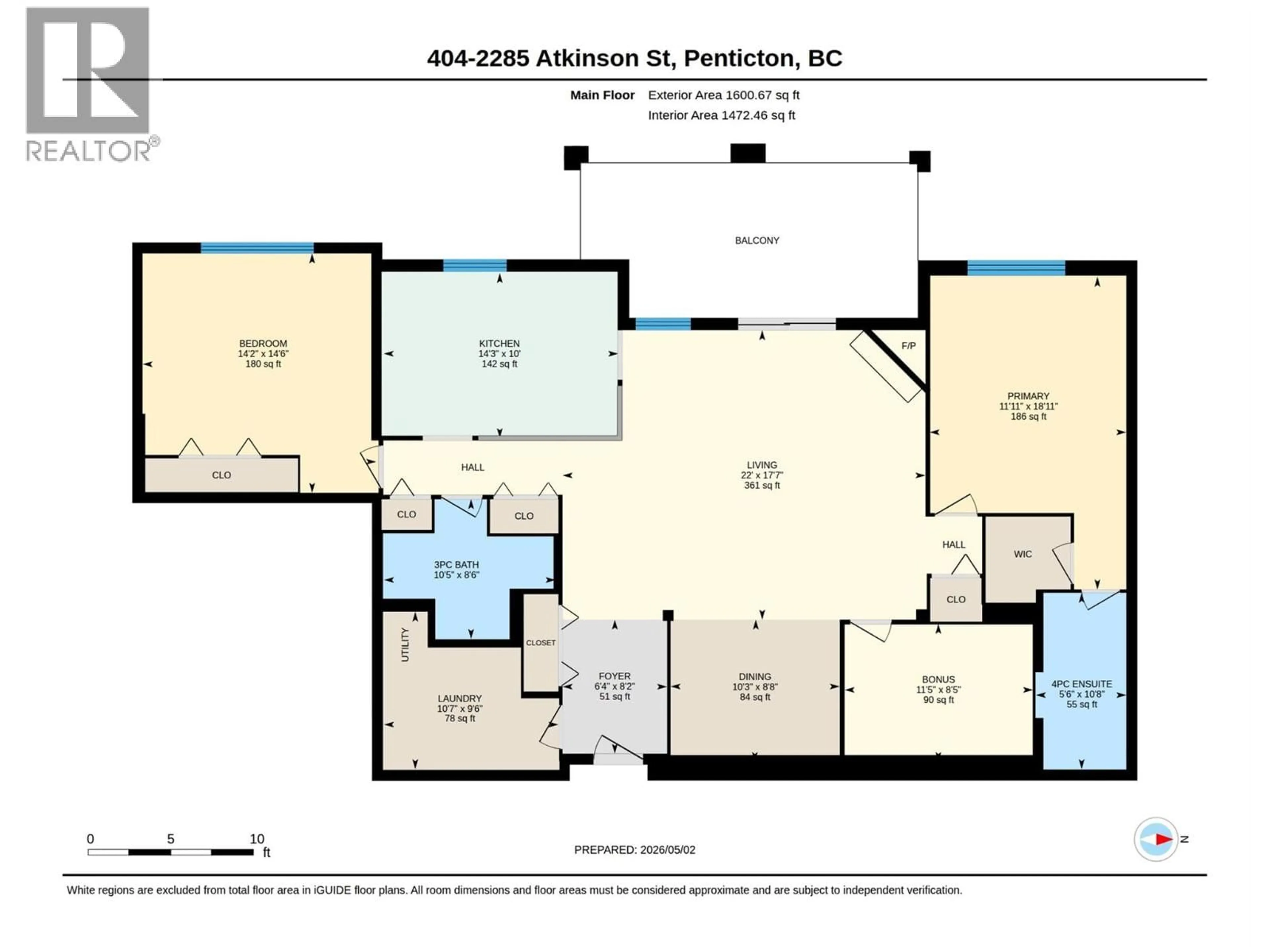 Floor plan for 404 - 2285 ATKINSON STREET, Penticton British Columbia V2A8R7