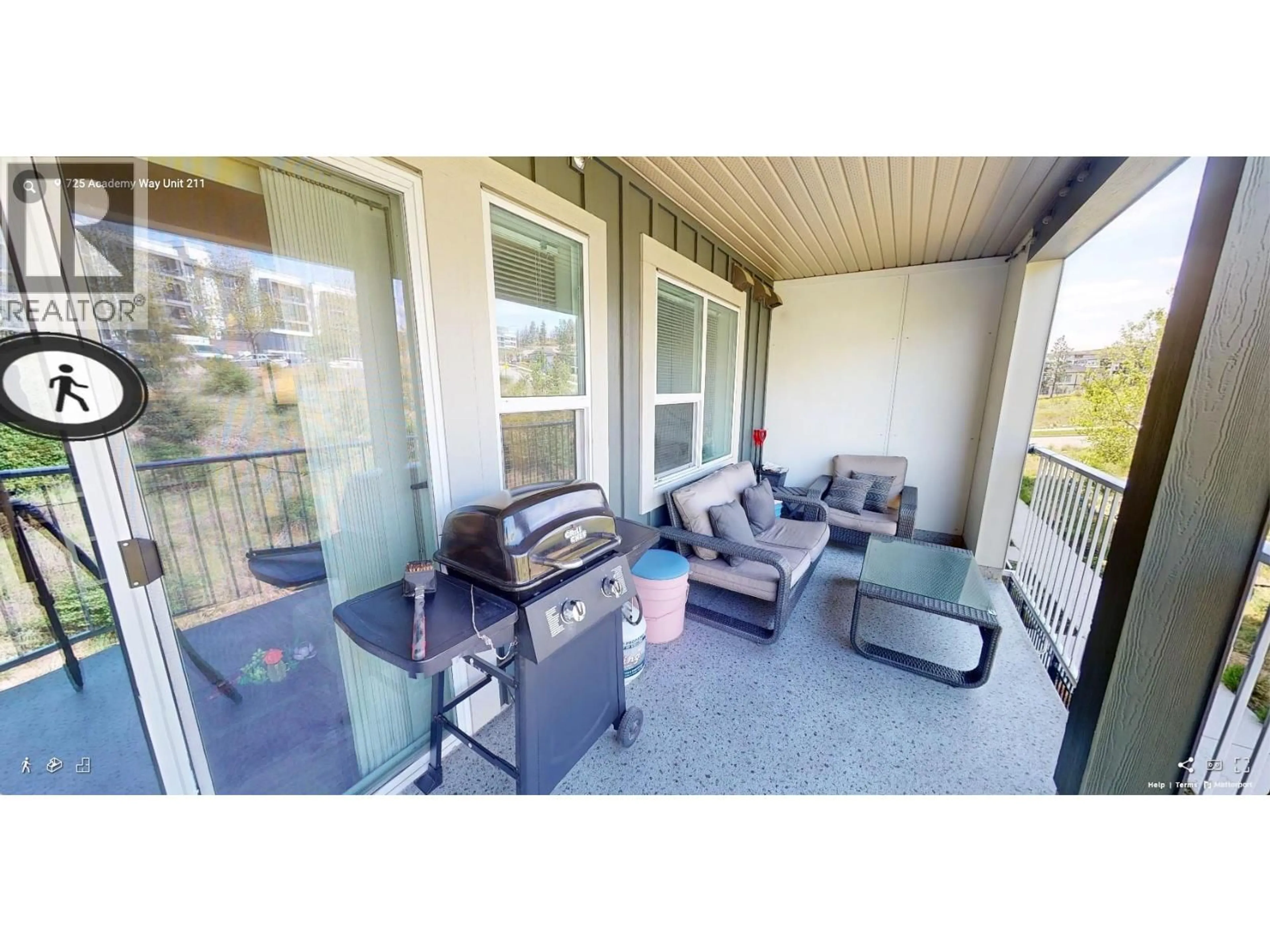 Balcony in the apartment, water/lake/river/ocean view for 211 - 725 ACADEMY WAY, Kelowna British Columbia V1V0B4