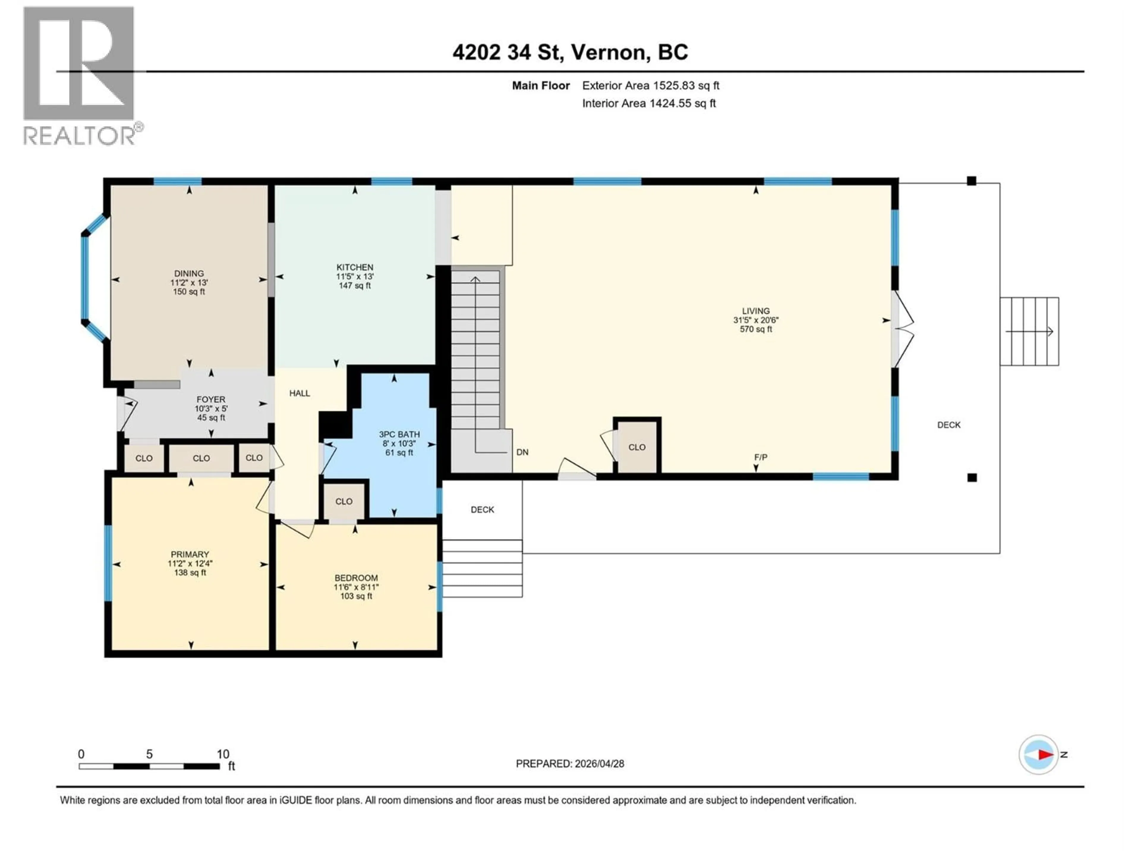 Floor plan for 4202 34 STREET, Vernon British Columbia V1T5Y4
