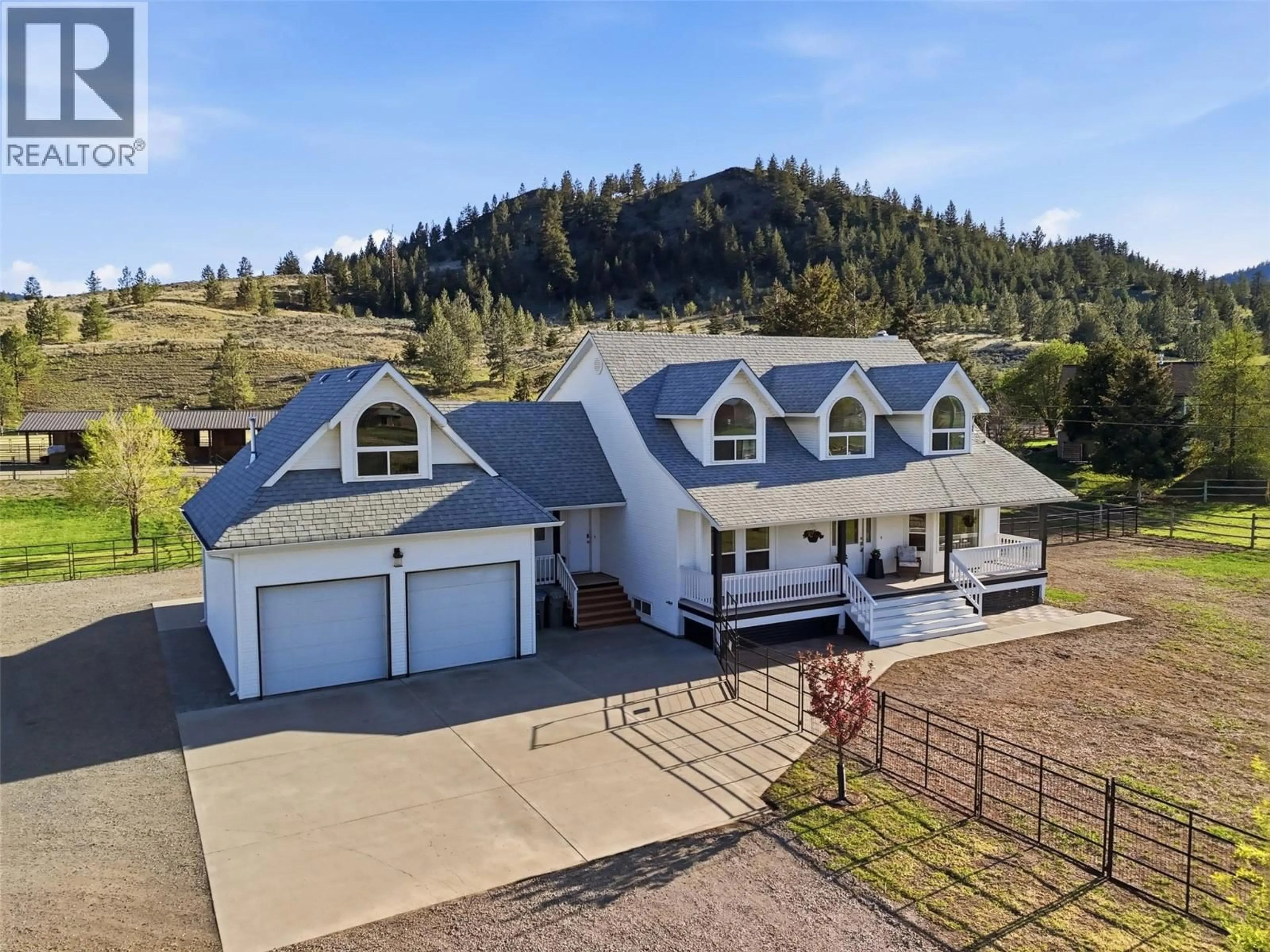 A pic from outside/outdoor area/front of a property/back of a property/a pic from drone, mountain view for 7877 BARNHARTVALE ROAD, Kamloops British Columbia V2C6V9