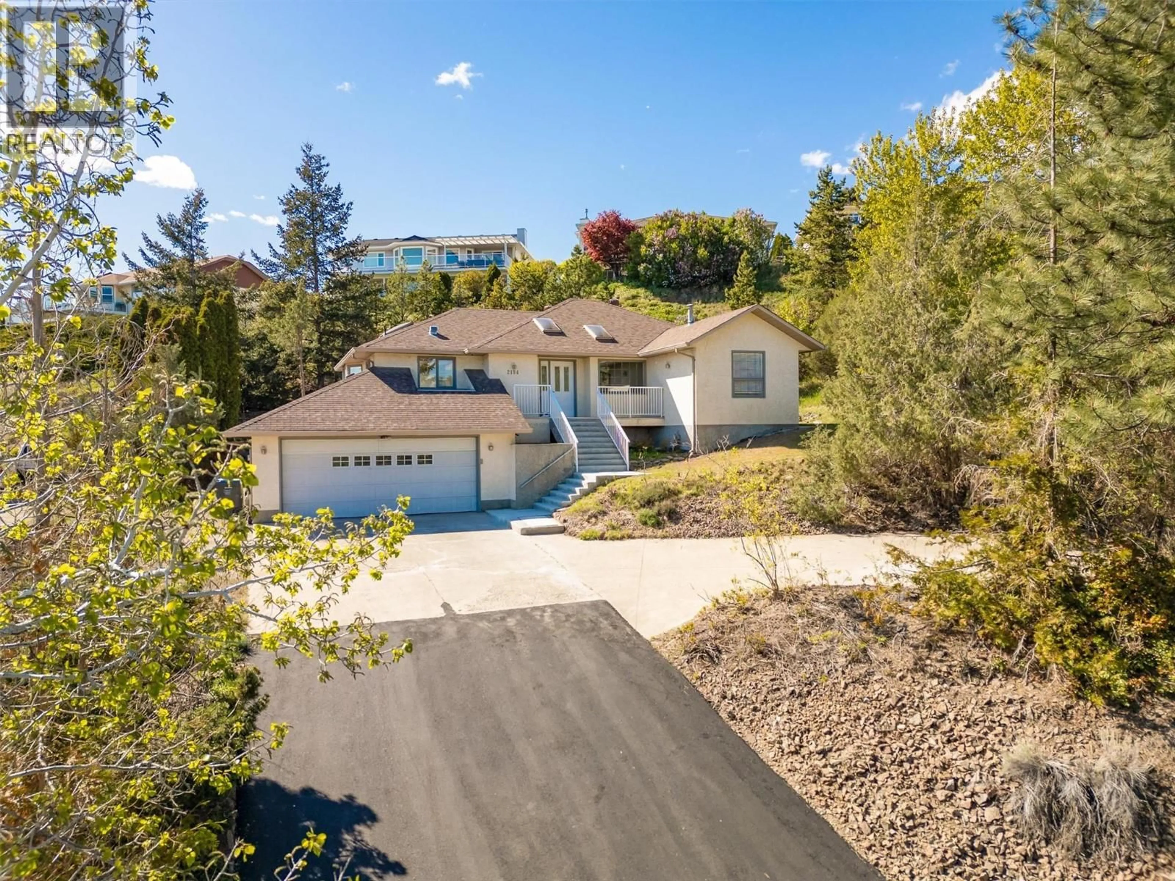 A pic from outside/outdoor area/front of a property/back of a property/a pic from drone, street for 2194 SHAMROCK DRIVE, West Kelowna British Columbia V4T1T9
