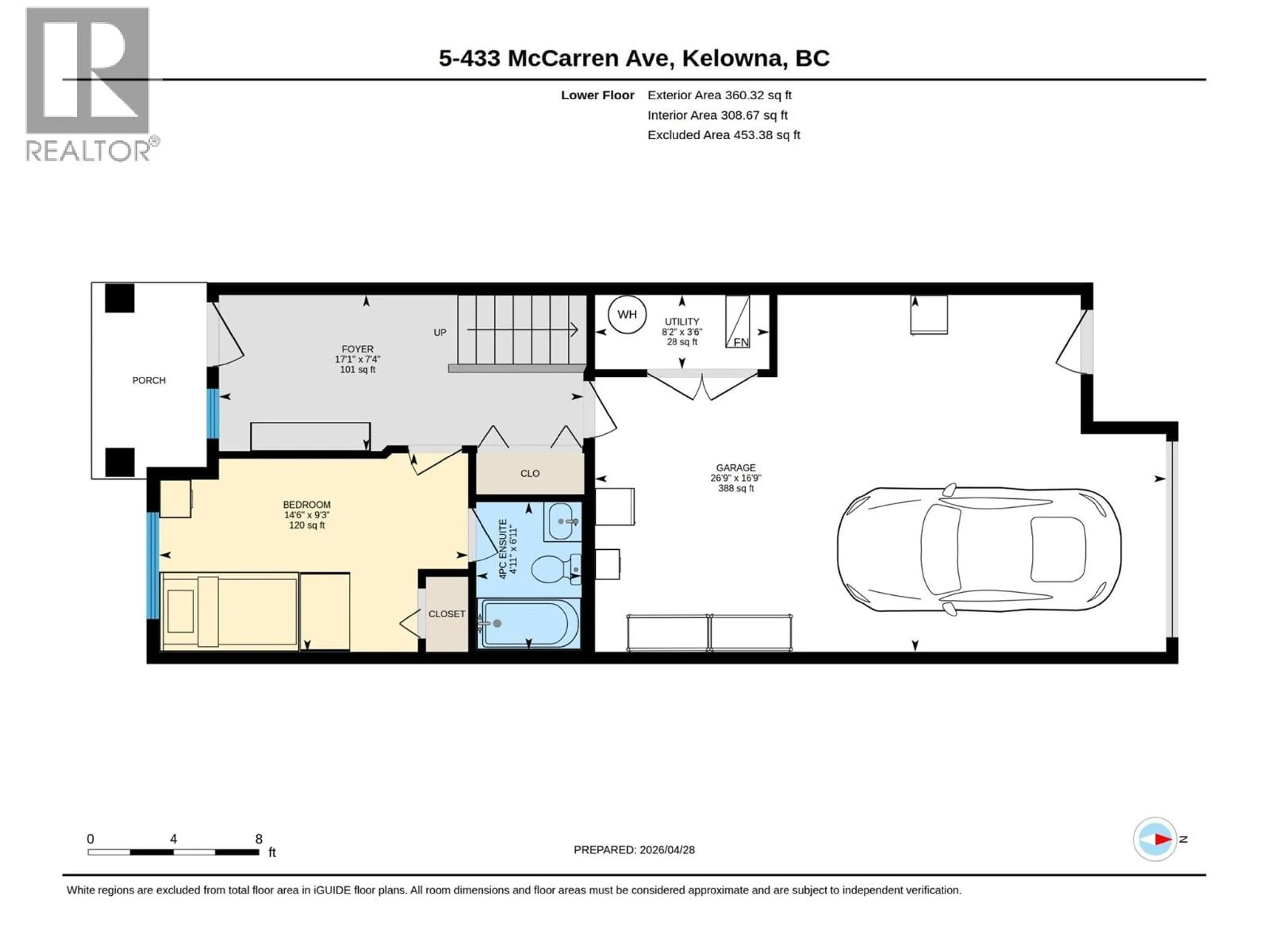 Floor plan for 5 - 433 MCCARREN AVENUE, Kelowna British Columbia V1W4T8