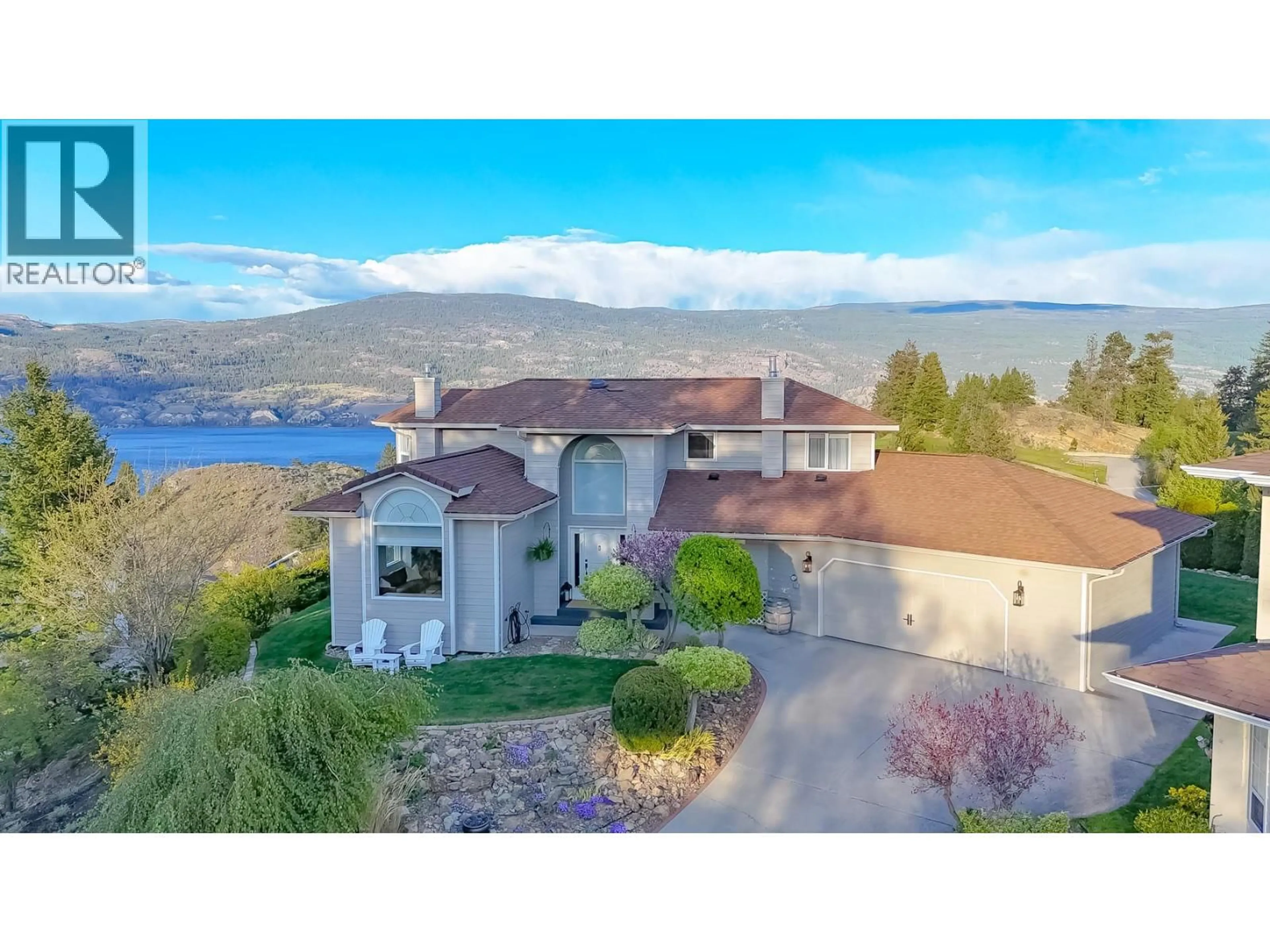 A pic from outside/outdoor area/front of a property/back of a property/a pic from drone, water/lake/river/ocean view for 118 SUMAC RIDGE DRIVE, Summerland British Columbia V0H1Z6