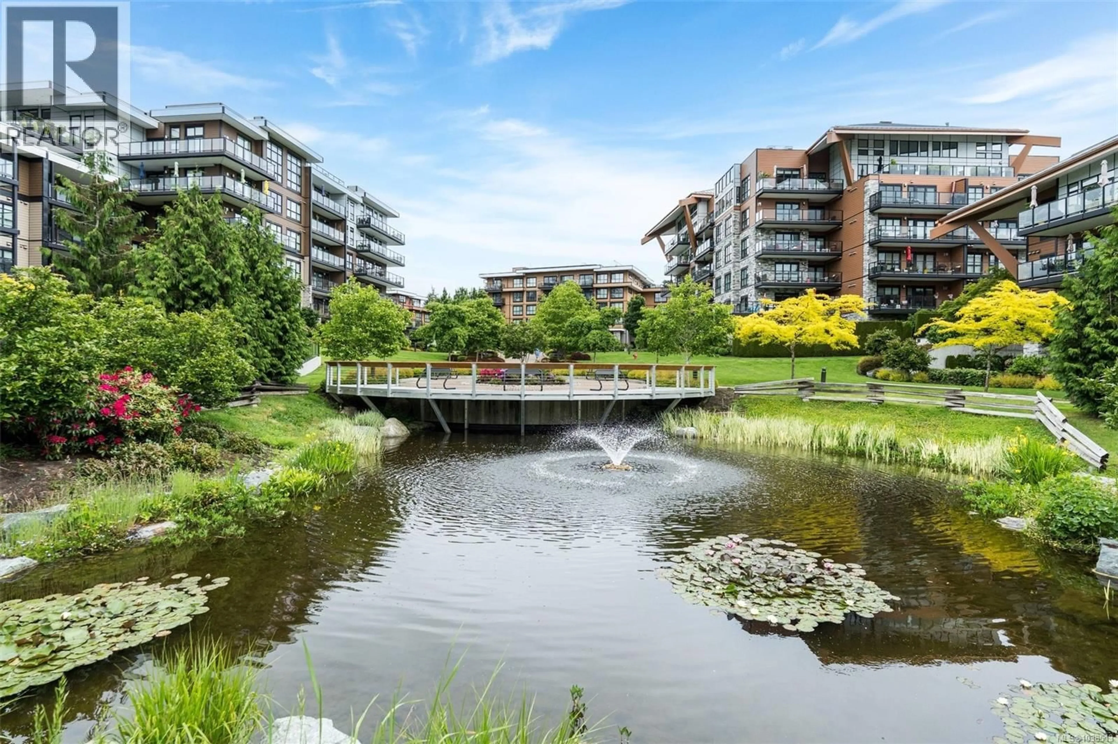 A pic from outside/outdoor area/front of a property/back of a property/a pic from drone, water/lake/river/ocean view for 505 - 742 TRAVINO LANE, Saanich British Columbia V8Z0E2