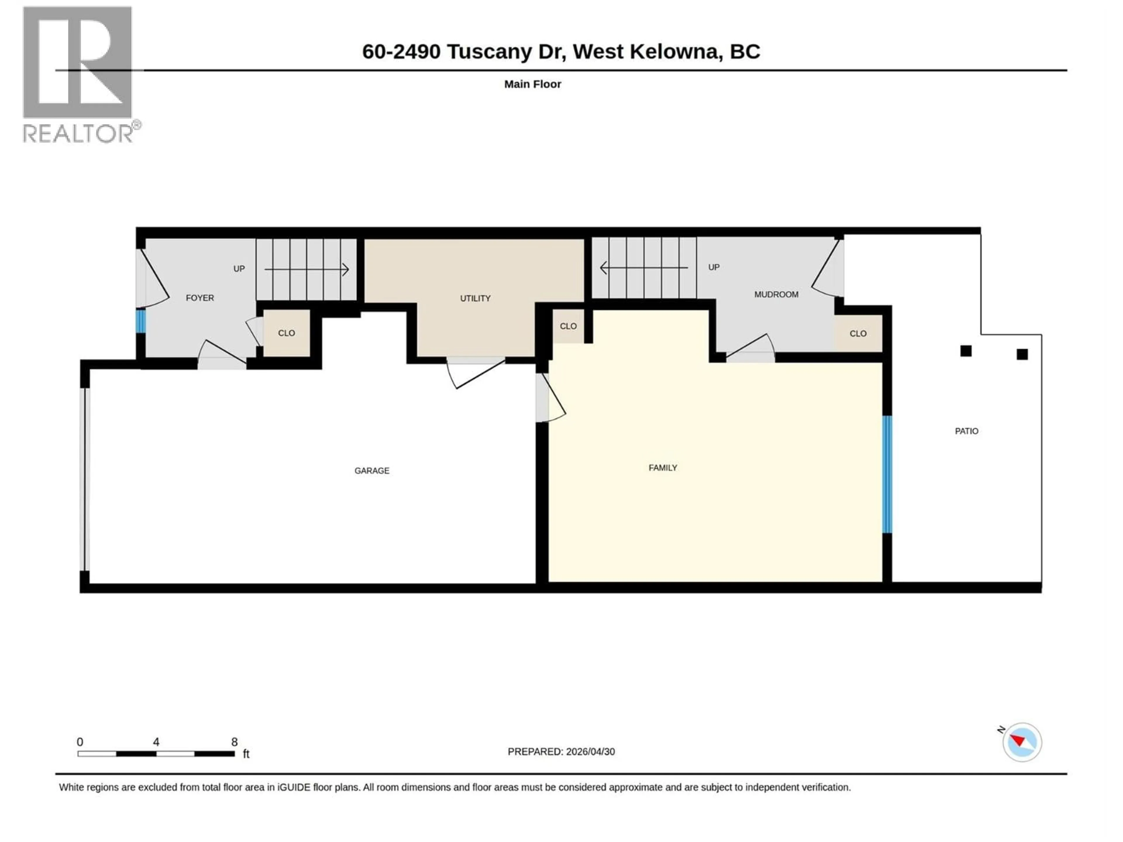 Floor plan for 60 - 2490 TUSCANY DRIVE, West Kelowna British Columbia V4T3M4