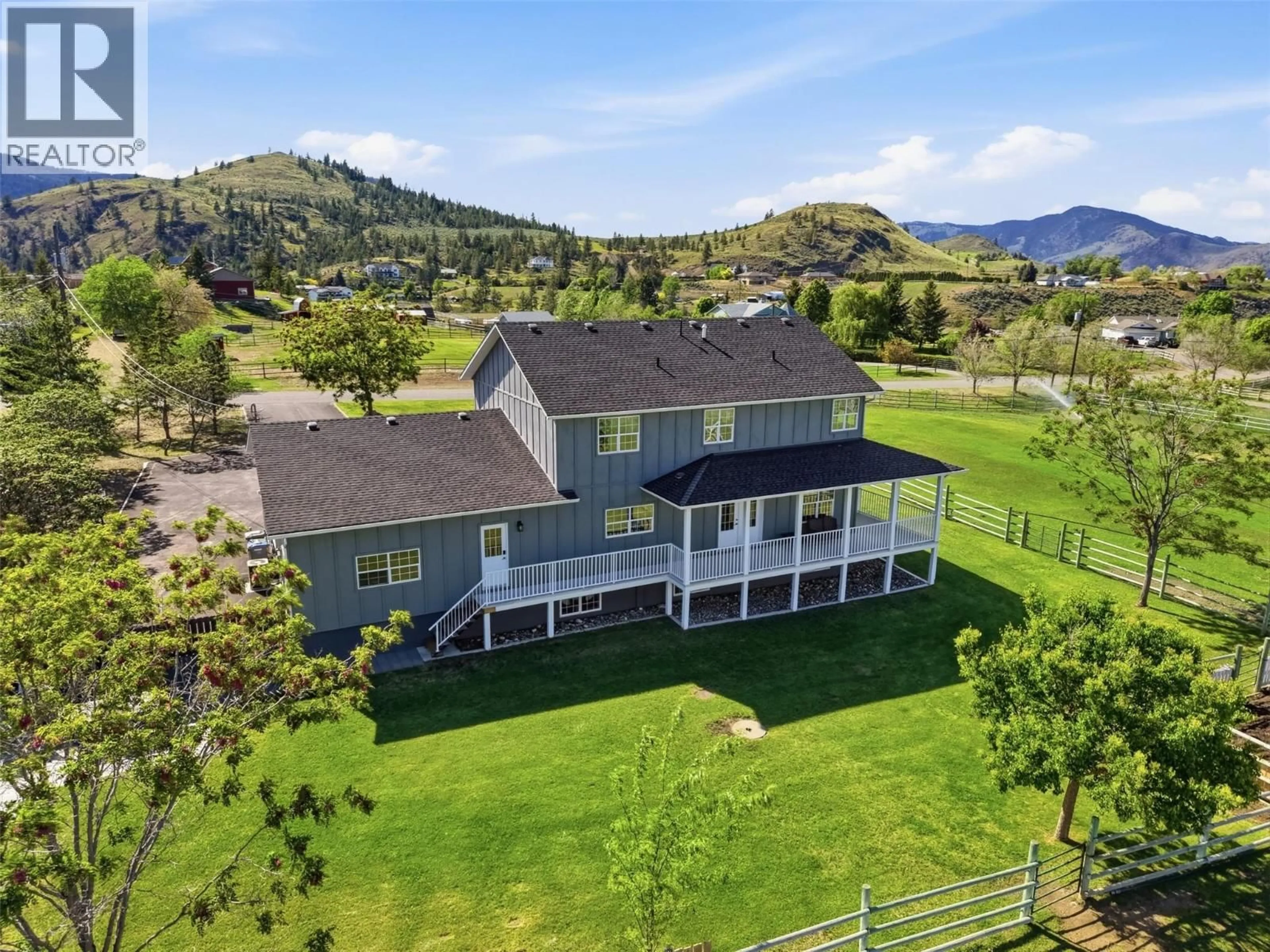 A pic from outside/outdoor area/front of a property/back of a property/a pic from drone, mountain view for 1956 GARDINER ROAD, Kamloops British Columbia V2C6V8