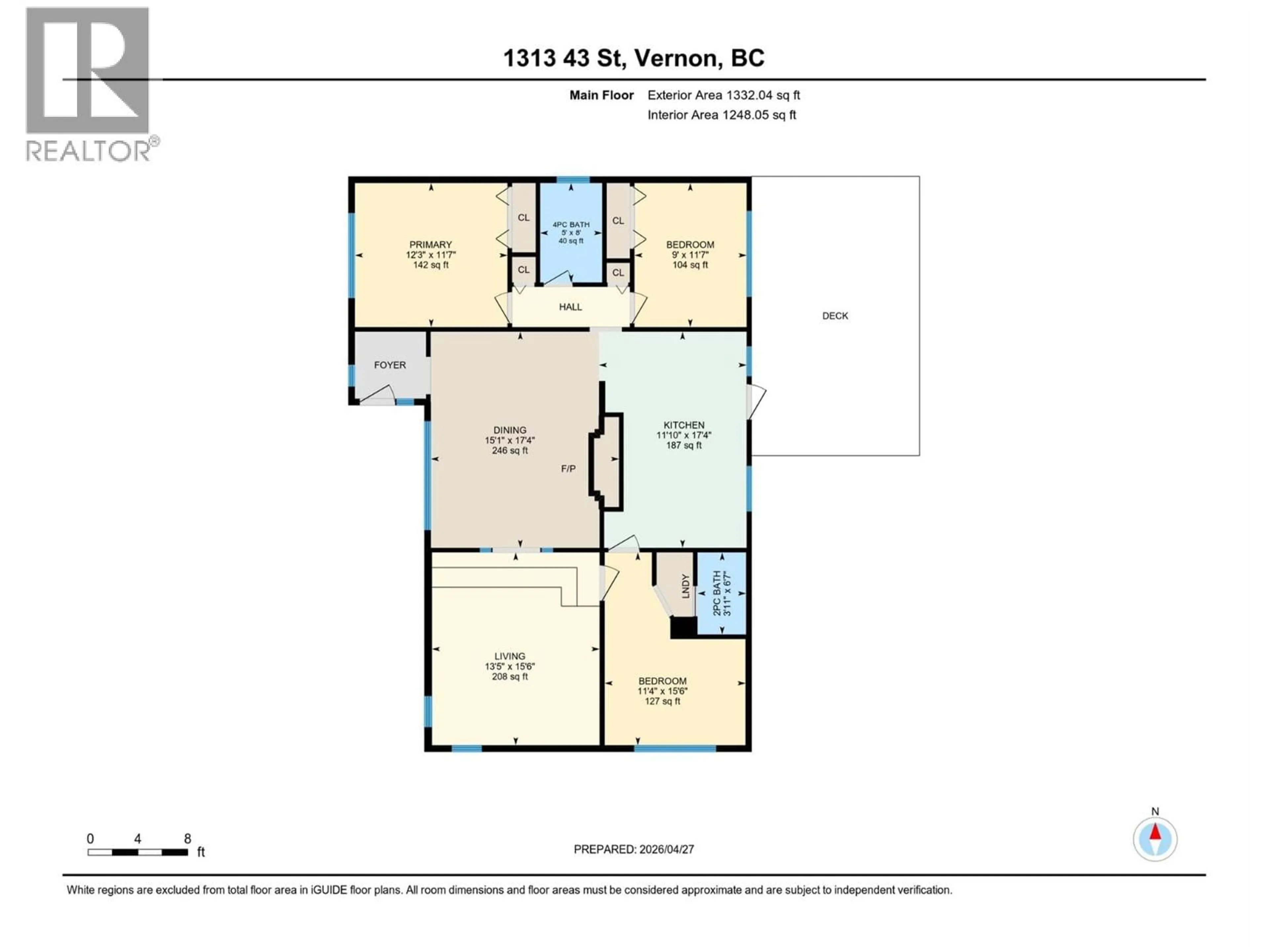 Floor plan for 1313 43RD STREET, Vernon British Columbia V1T7R7