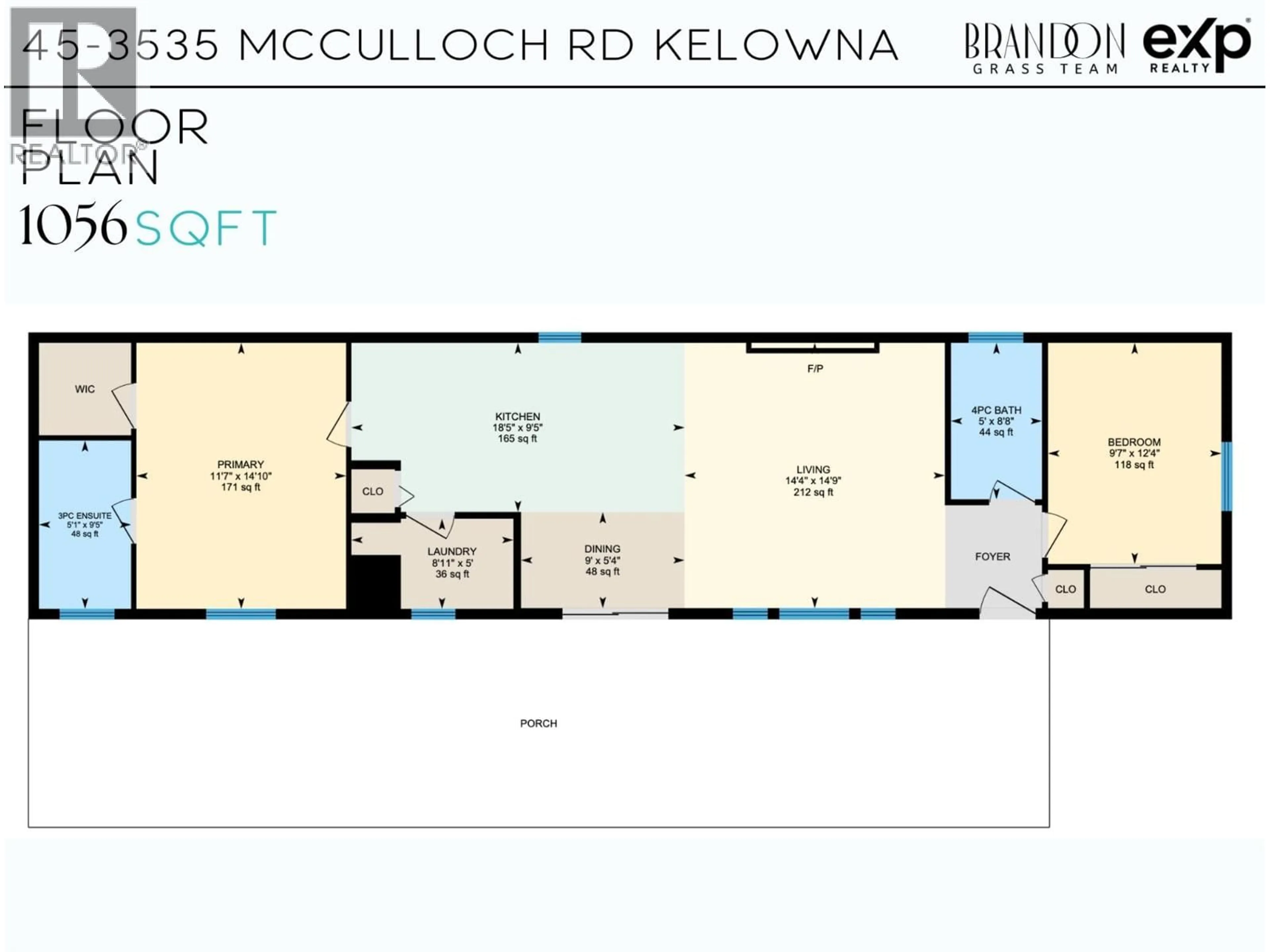 Floor plan for 45 - 3535 MCCULLOCH ROAD, Kelowna British Columbia V1W4R8