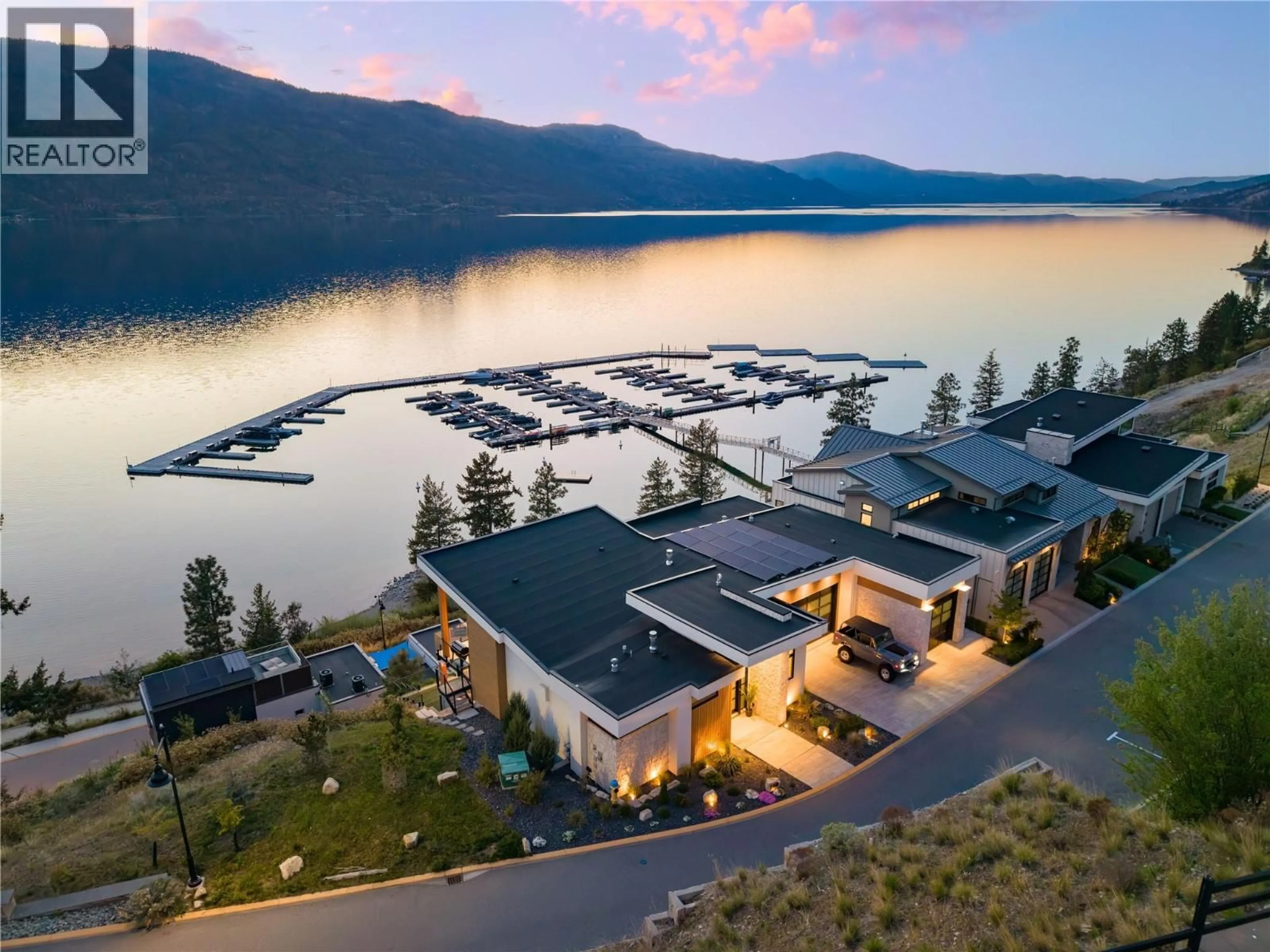A pic from outside/outdoor area/front of a property/back of a property/a pic from drone, water/lake/river/ocean view for 3442 ARROWROOT DRIVE, Kelowna British Columbia V1V3G2