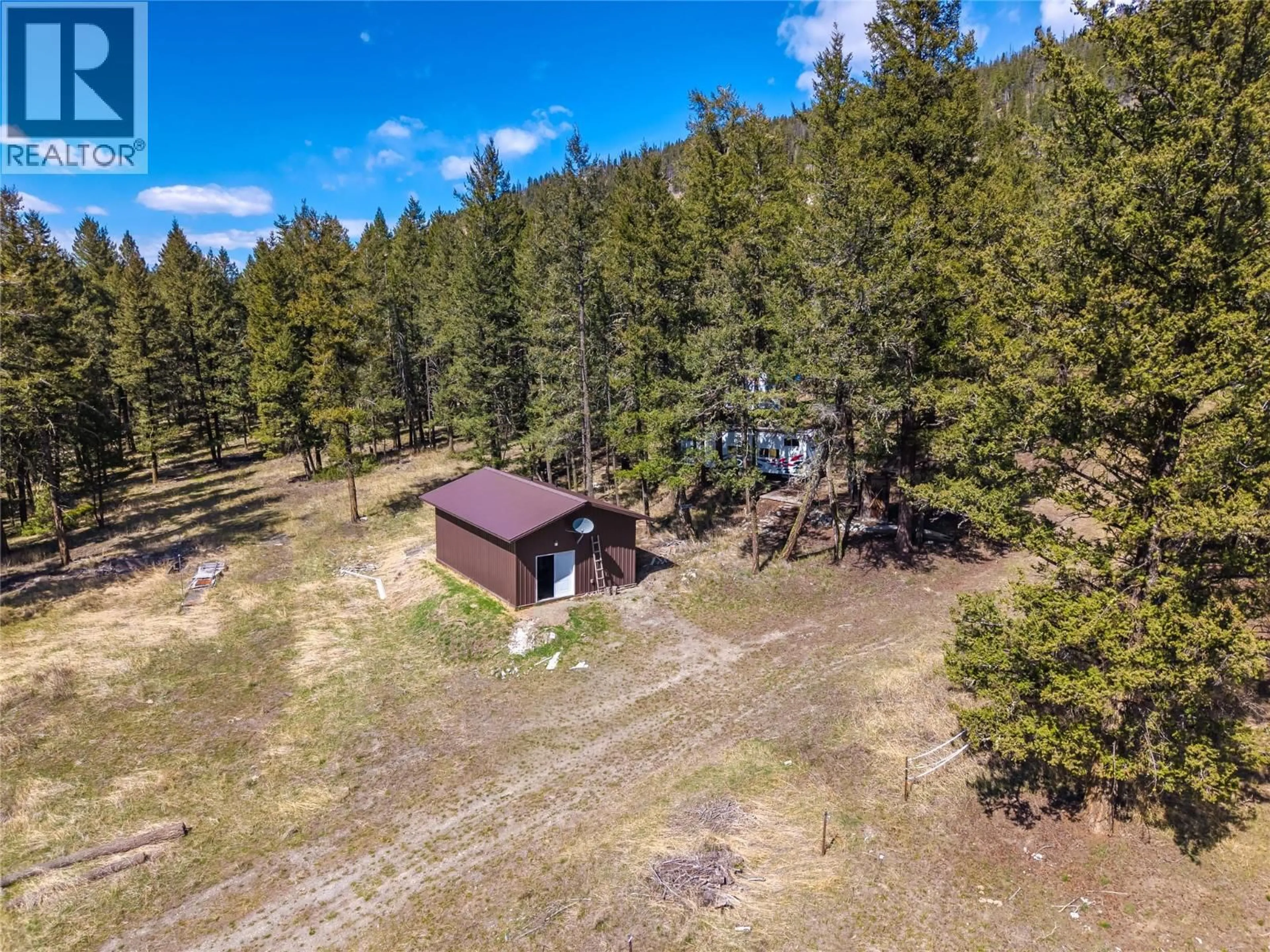 A pic from outside/outdoor area/front of a property/back of a property/a pic from drone, forest/trees view for 6696 CARIBOO HIGHWAY 97 OTHER, Clinton British Columbia V0K1K0