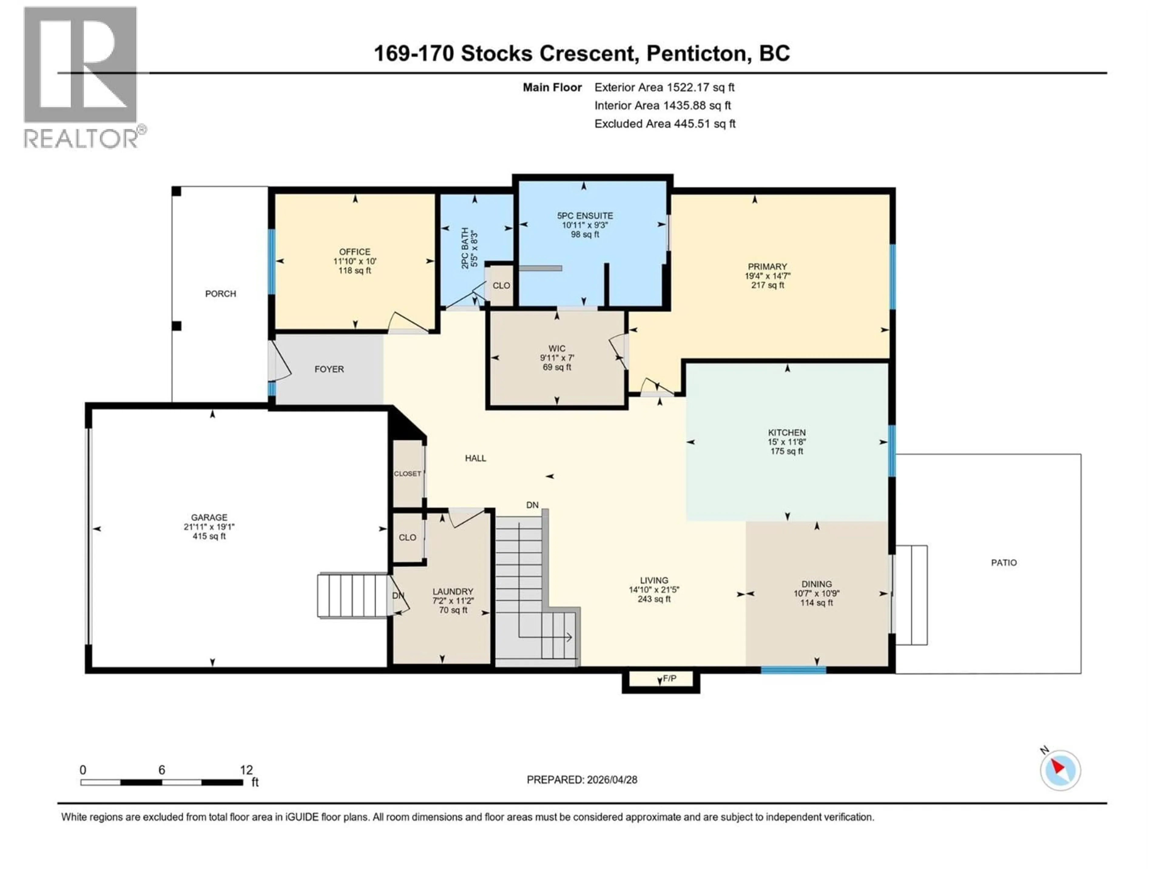 Floor plan for 169 - 170 STOCKS CRESCENT, Penticton British Columbia V2A9C6