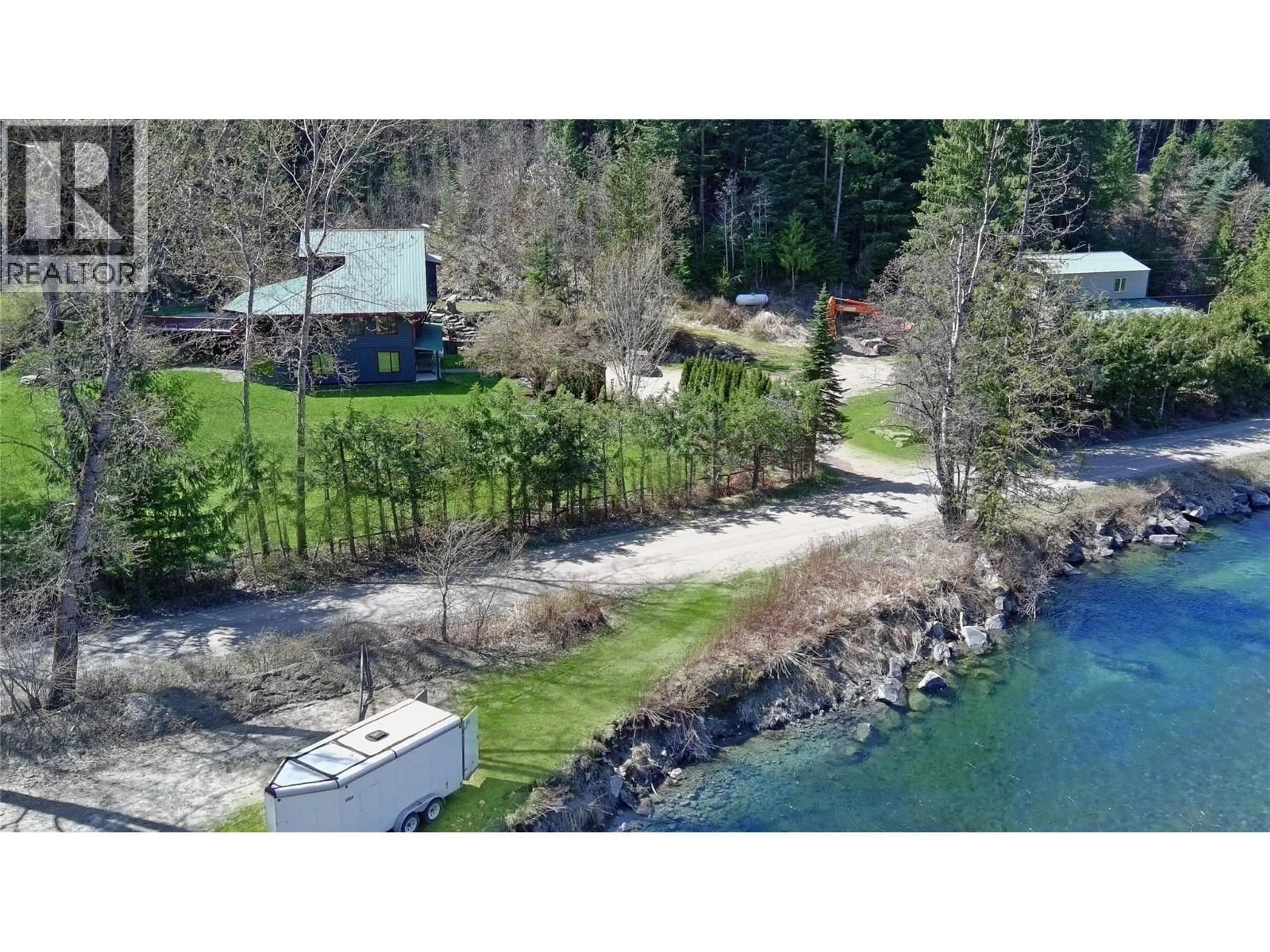A pic from outside/outdoor area/front of a property/back of a property/a pic from drone, water/lake/river/ocean view for 2809 SLOCAN VALLEY WEST ROAD, Slocan Park British Columbia V0G2E0