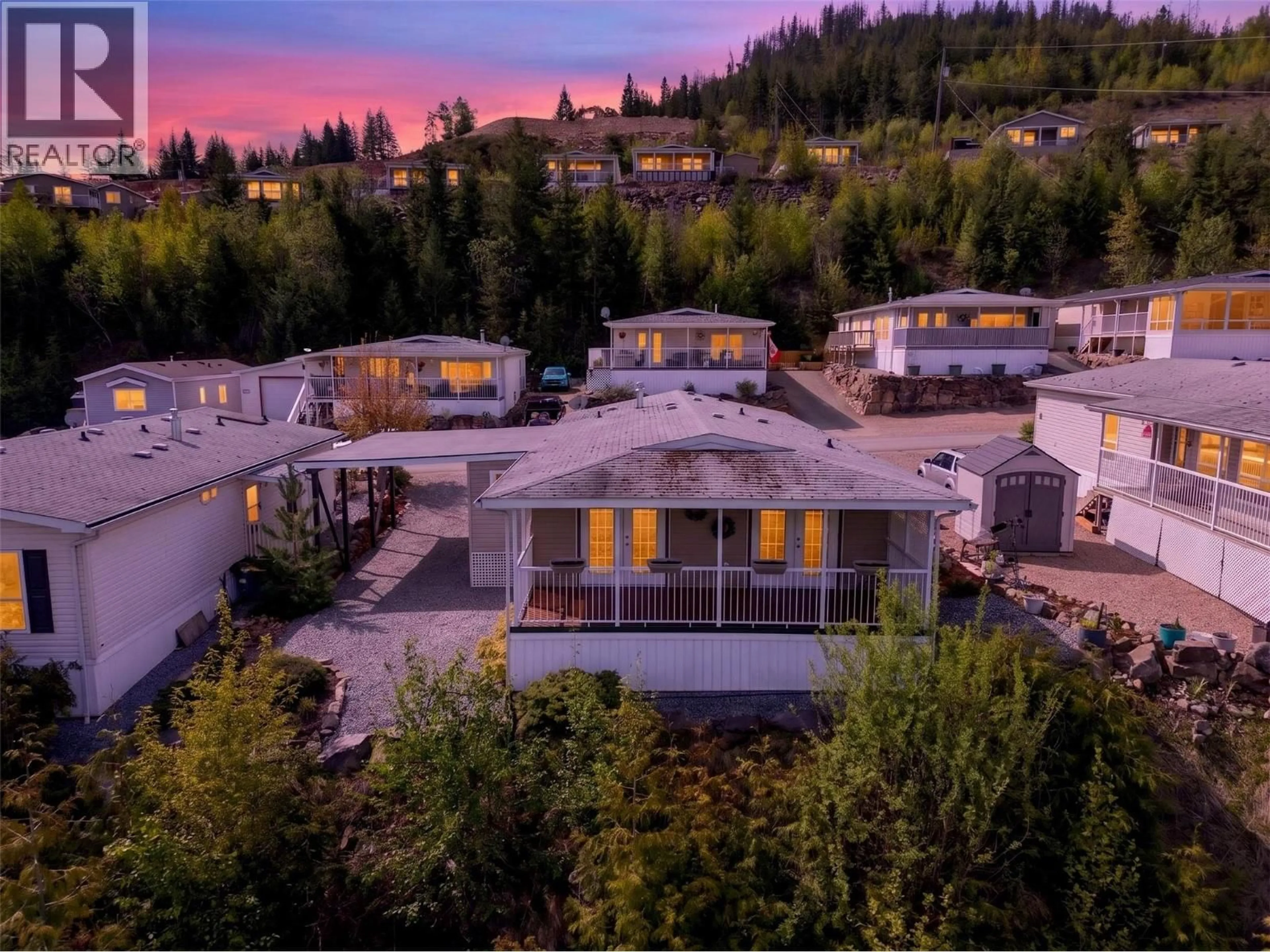 A pic from outside/outdoor area/front of a property/back of a property/a pic from drone, mountain view for 23 - 1885 TAPPEN NOTCH HILL ROAD, Tappen British Columbia V0E2X0