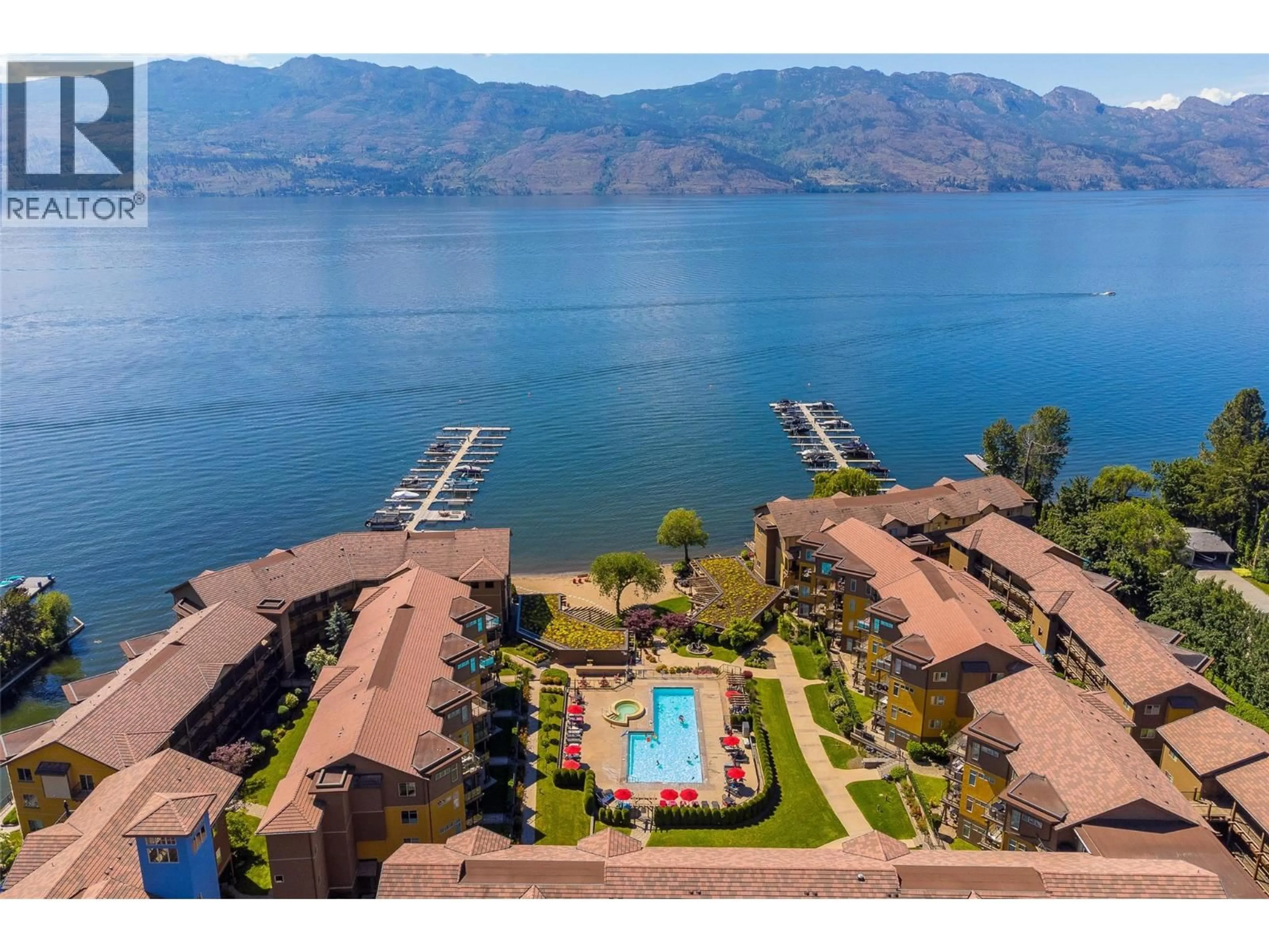 A pic from outside/outdoor area/front of a property/back of a property/a pic from drone, water/lake/river/ocean view for 6402 - 4026 PRITCHARD DRIVE, West Kelowna British Columbia V4T3E4