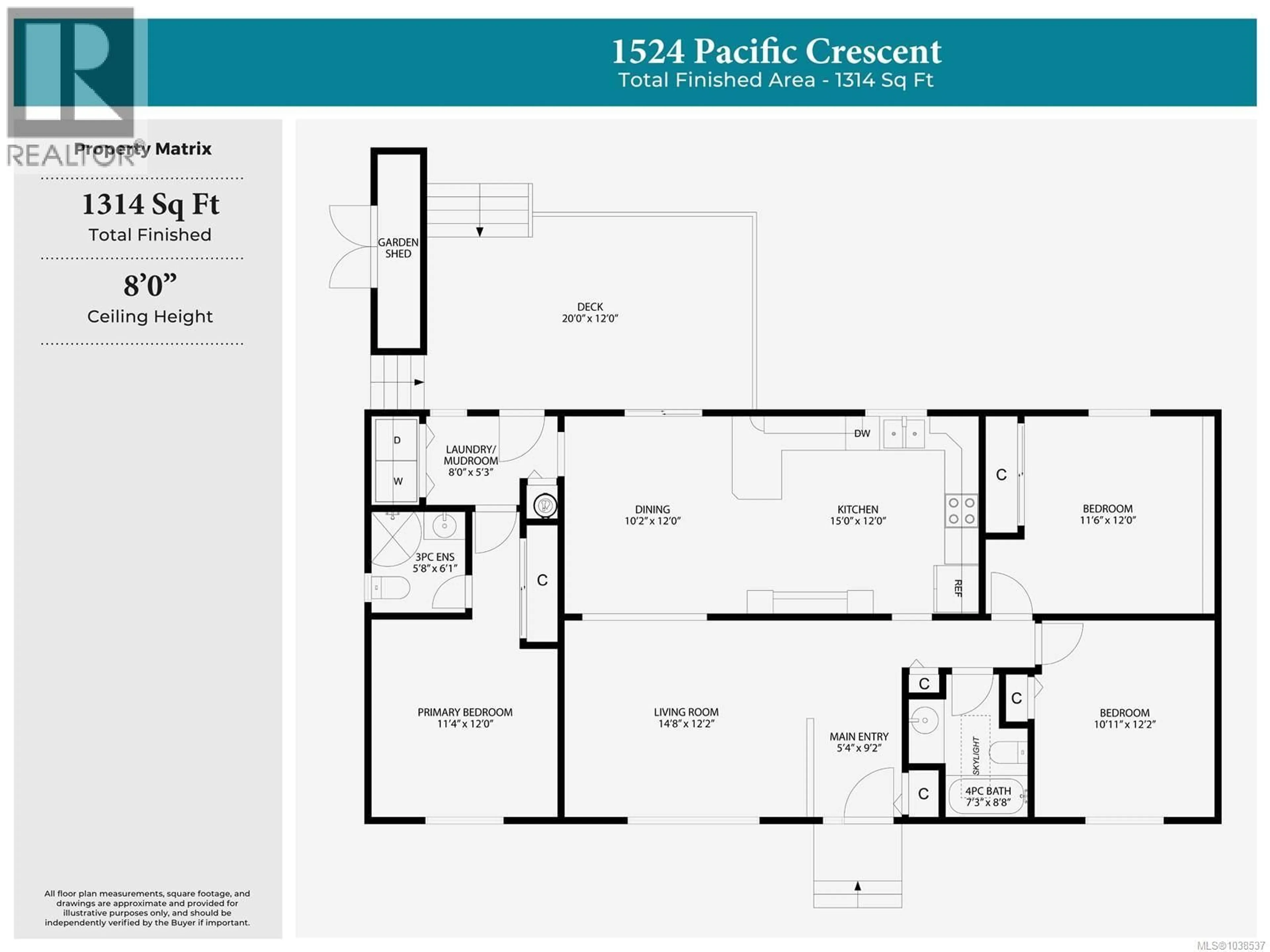 Floor plan for 1524 PACIFIC CRESCENT, Parksville British Columbia V9P1X6