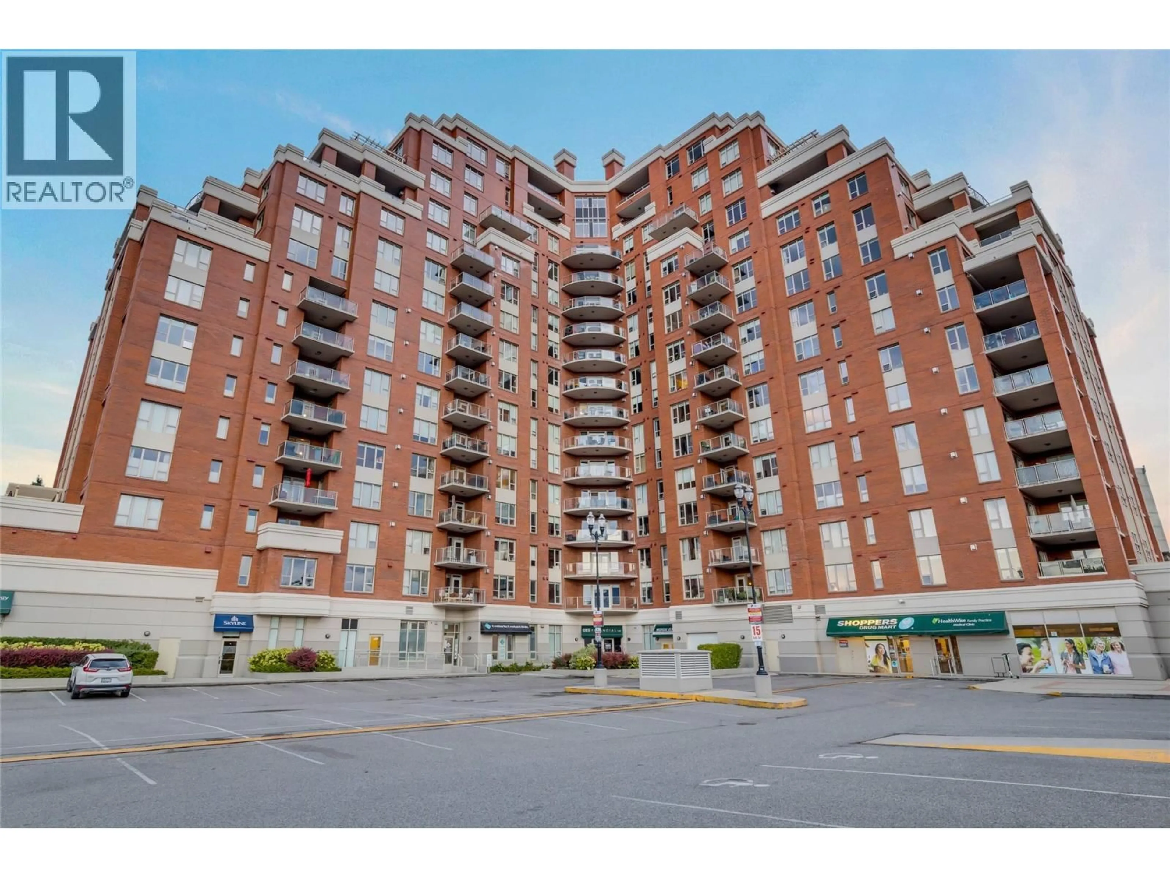 A pic from outside/outdoor area/front of a property/back of a property/a pic from drone, unknown for 1603 - 1160 BERNARD AVENUE, Kelowna British Columbia V1Y6R2