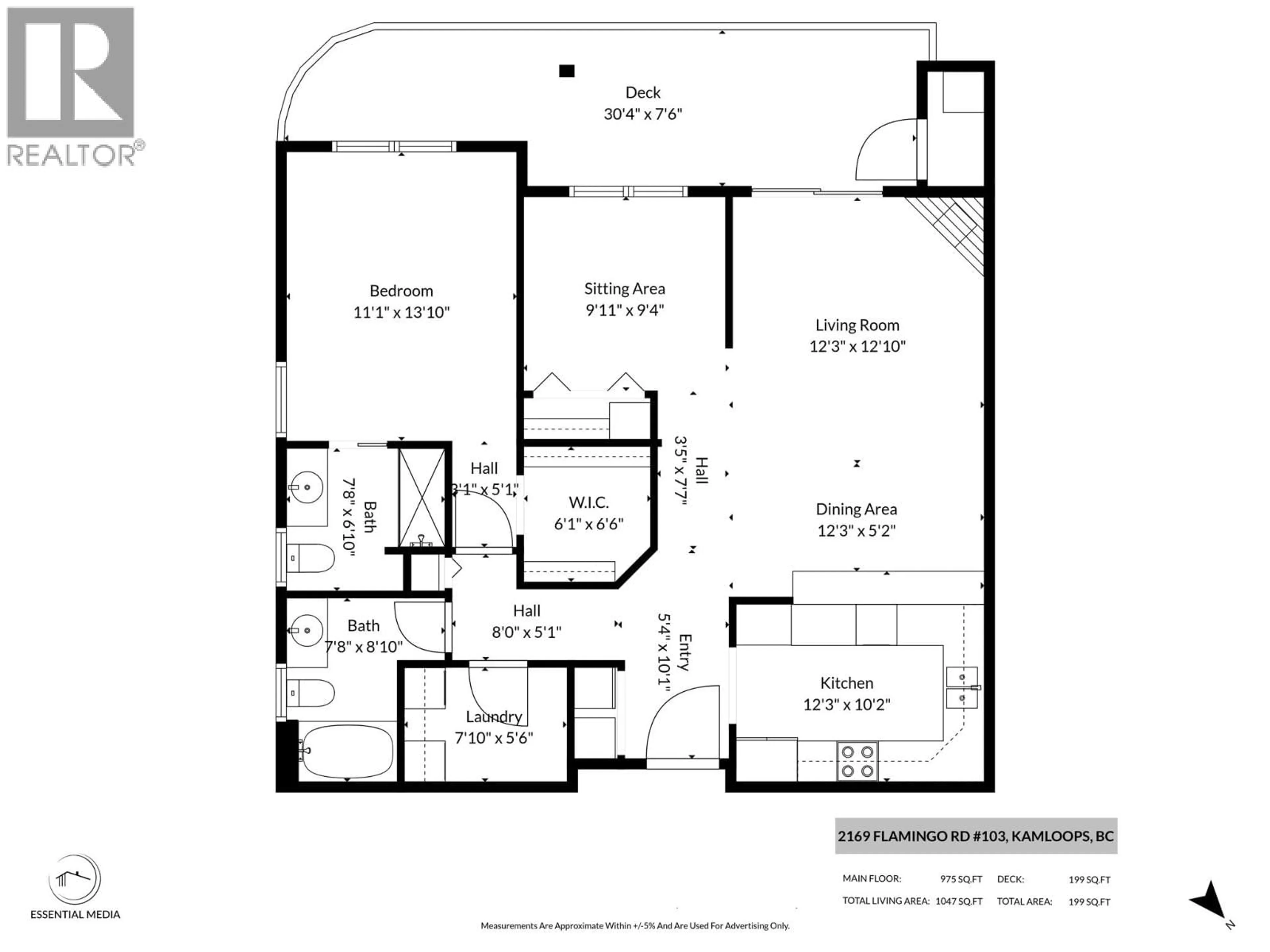 Floor plan for 103 - 2169 FLAMINGO ROAD, Kamloops British Columbia V2C4J8