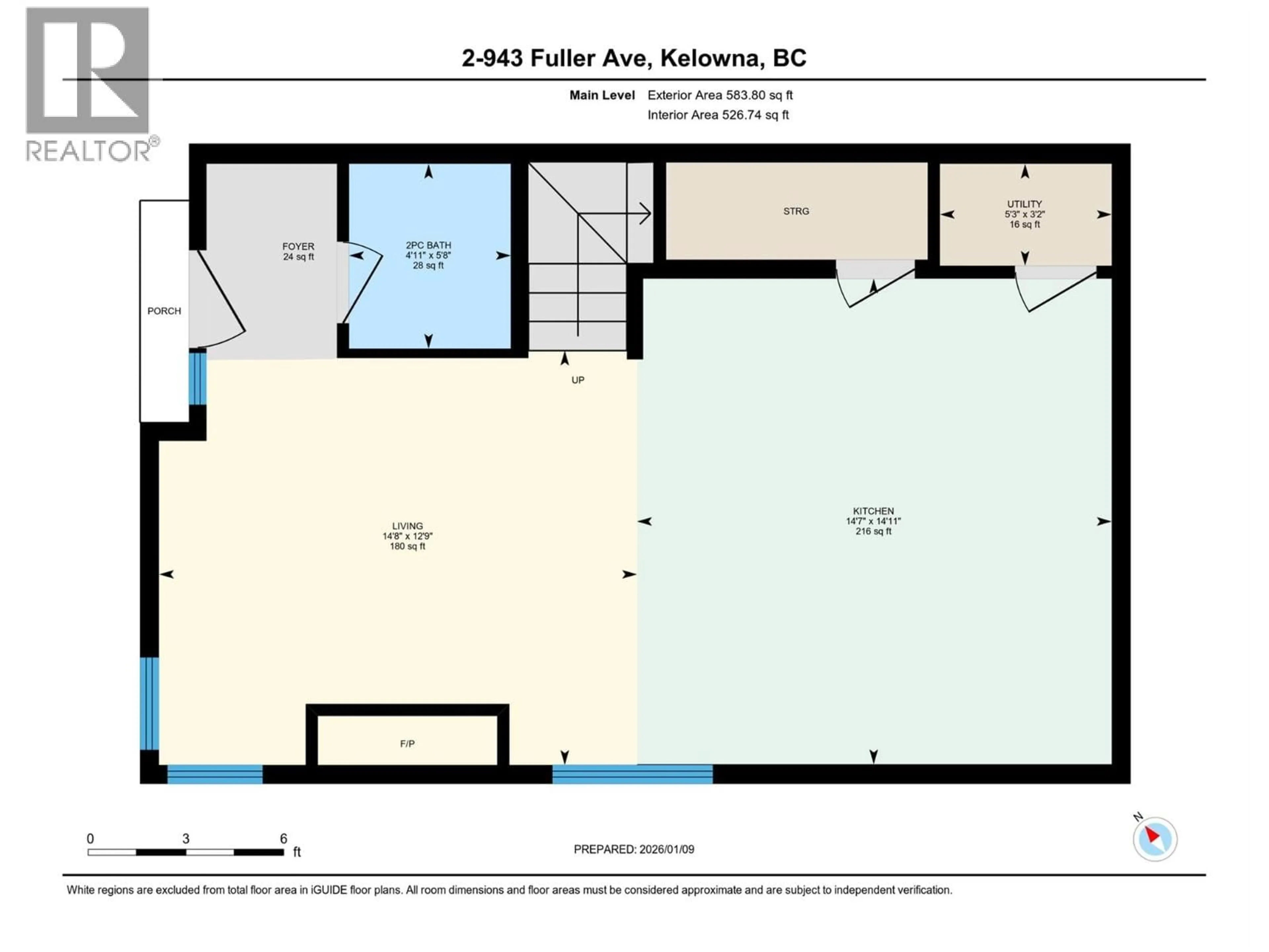 Floor plan for 3 - 943 FULLER AVENUE, Kelowna British Columbia V1Y6X5