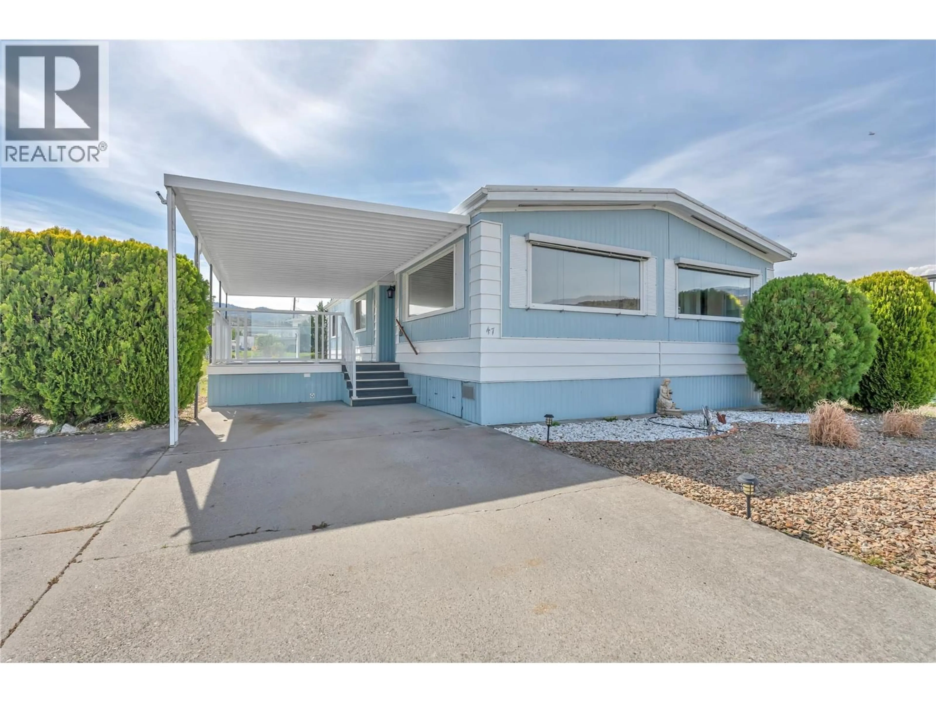 Home with vinyl exterior material, street for 47 - 6601 TUCELNUIT ROAD, Oliver British Columbia V0H1T3