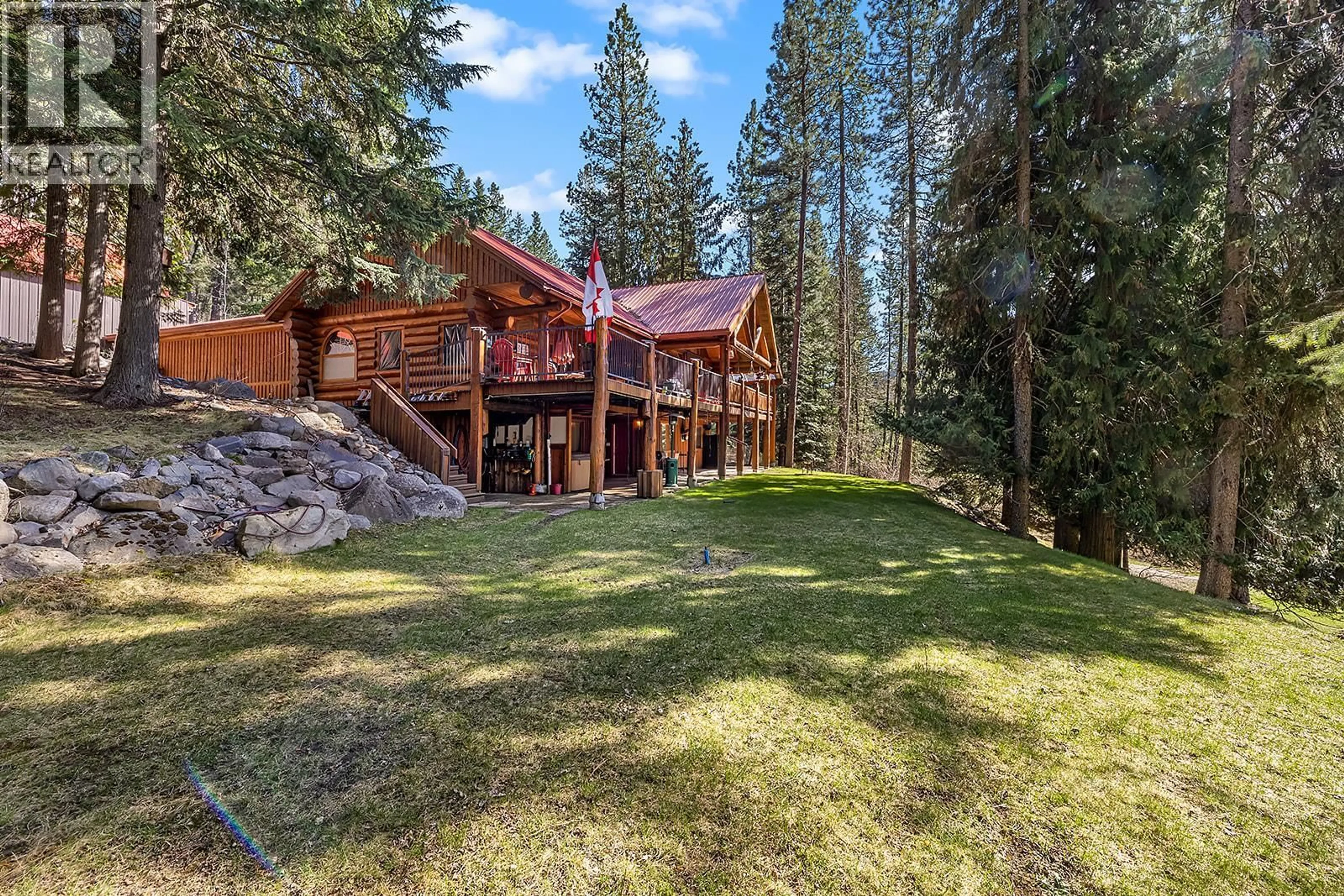 A pic from outside/outdoor area/front of a property/back of a property/a pic from drone, forest/trees view for 324 ARROW CREEK E ROAD, Arrow Creek British Columbia V0B1G9