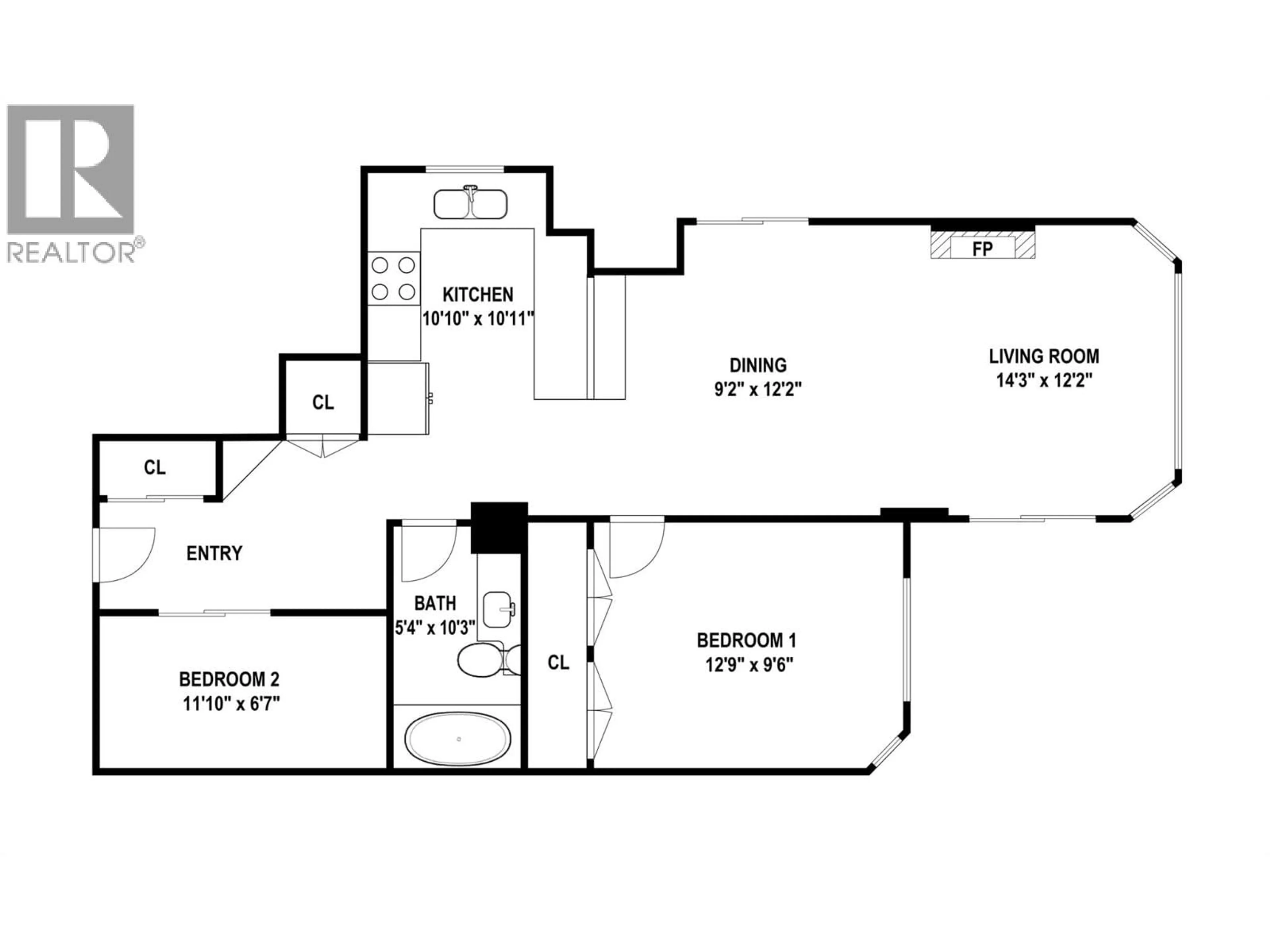 Floor plan for 303 - 1128 SUNSET DRIVE, Kelowna British Columbia V1Y9W7