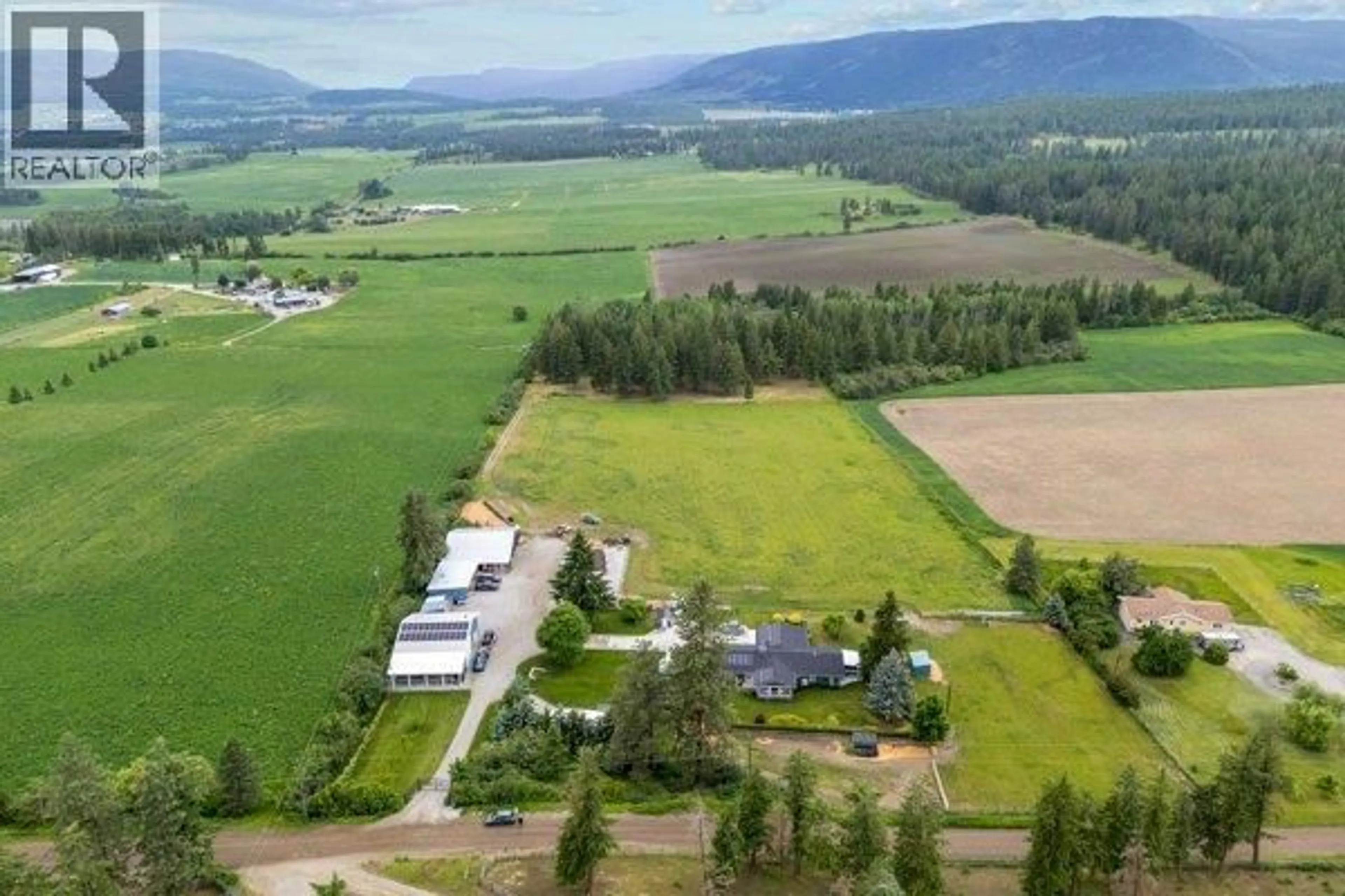 A pic from outside/outdoor area/front of a property/back of a property/a pic from drone, mountain view for 4911 MALPASS ROAD, Armstrong British Columbia V4Y0V5