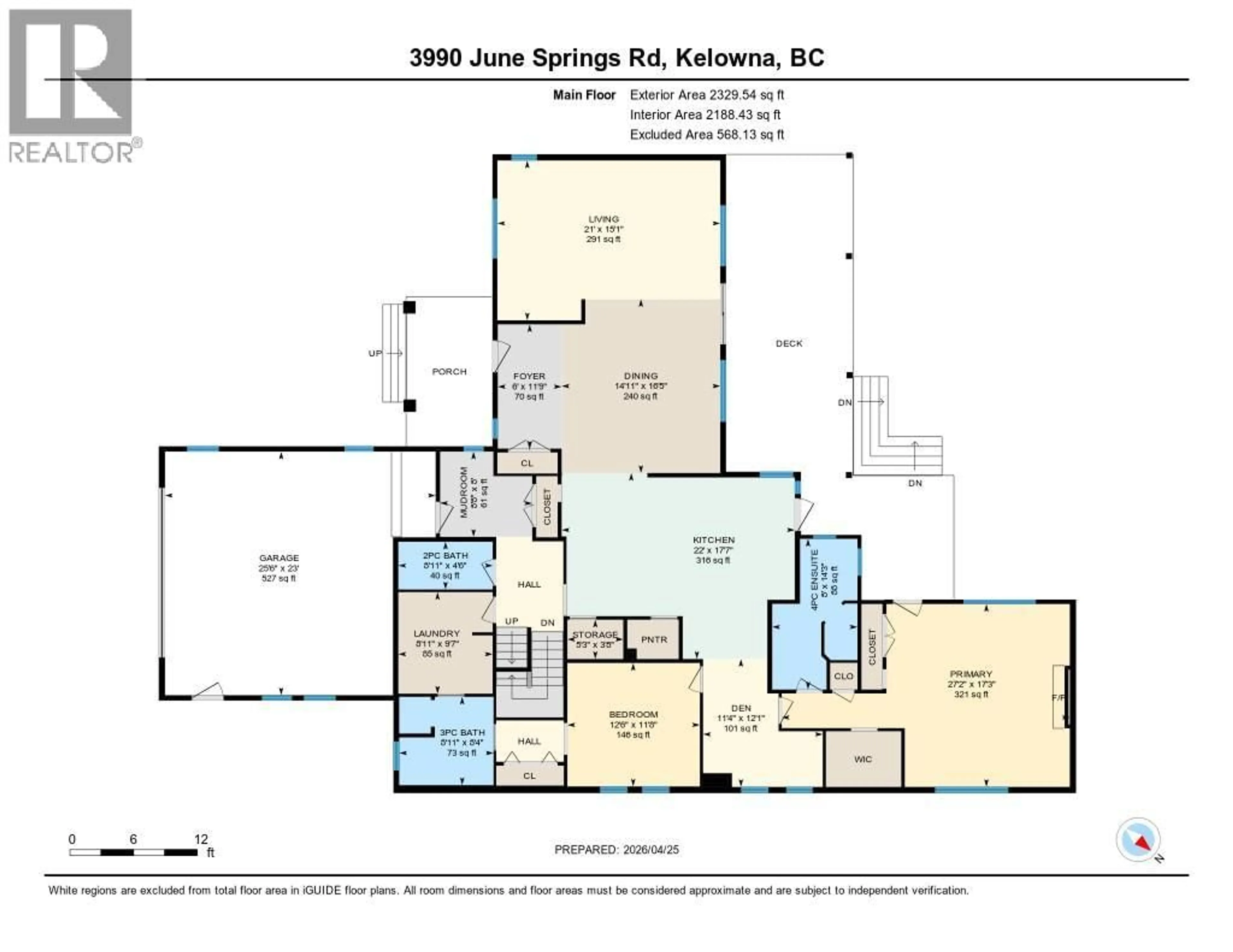 Floor plan for 3990 JUNE SPRINGS ROAD, Kelowna British Columbia V1W4E4