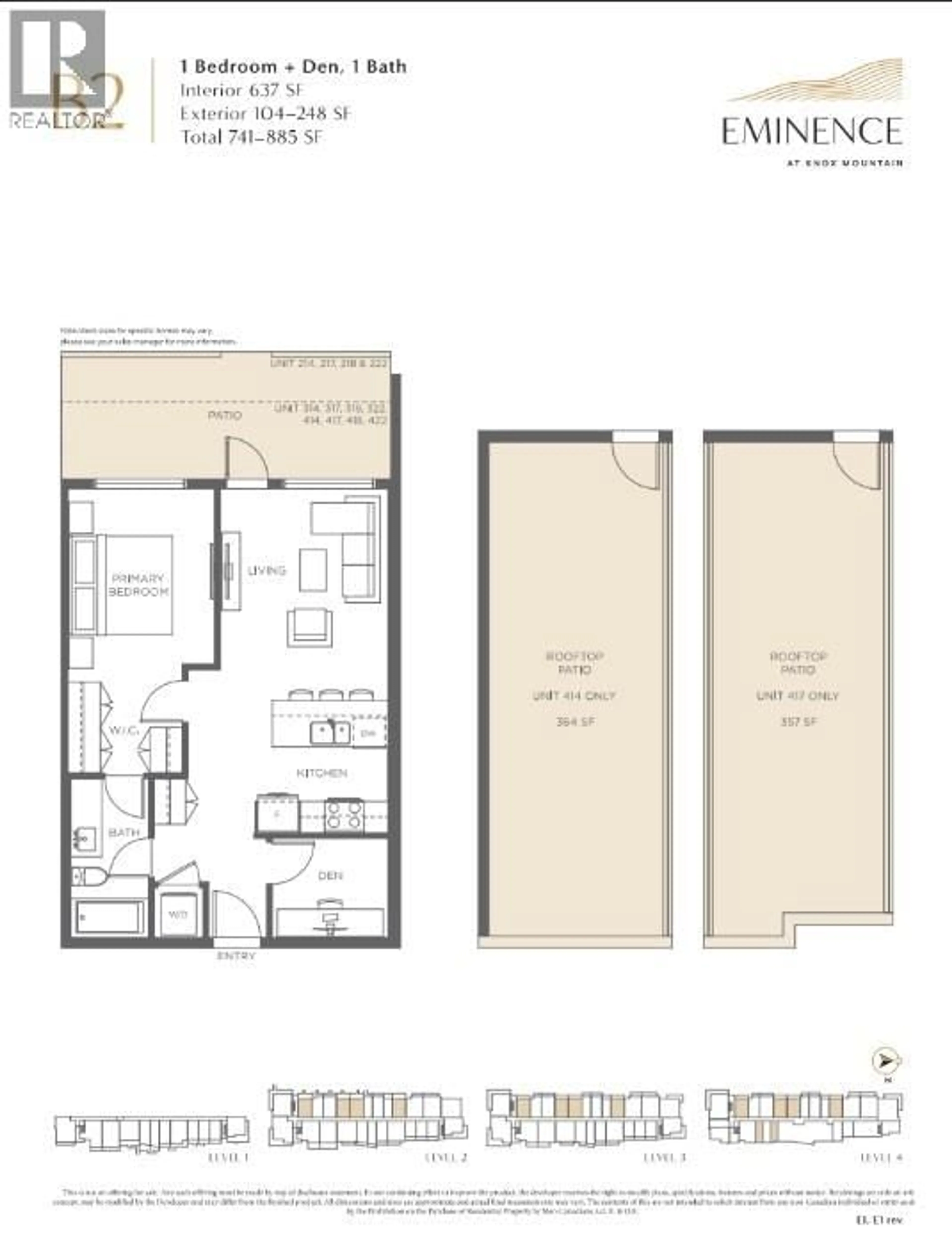 Floor plan for 222 - 630 BOYNTON PLACE, Kelowna British Columbia V1V3B8