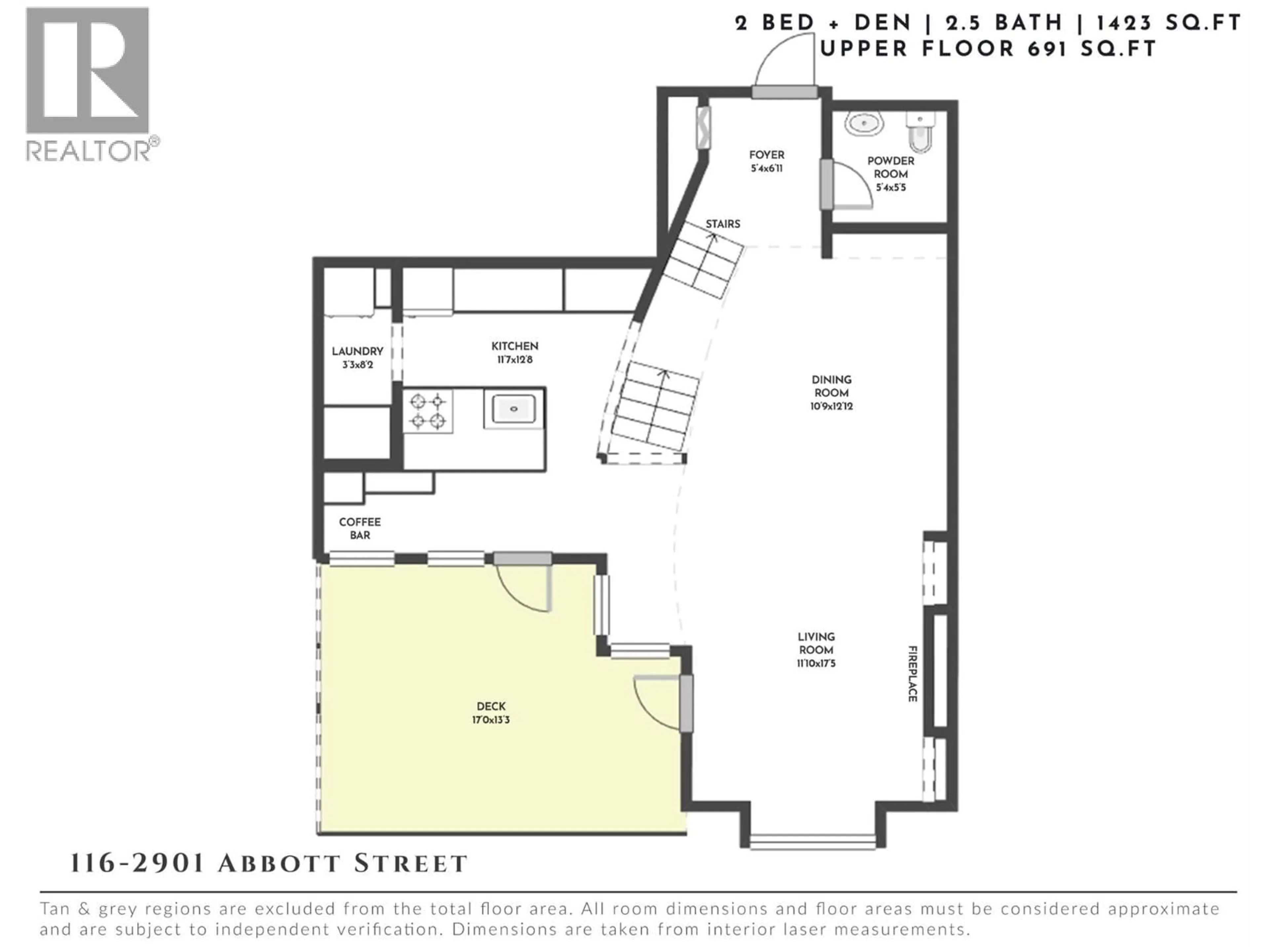 Floor plan for 116 - 2901 ABBOTT STREET, Kelowna British Columbia V1Y1G7