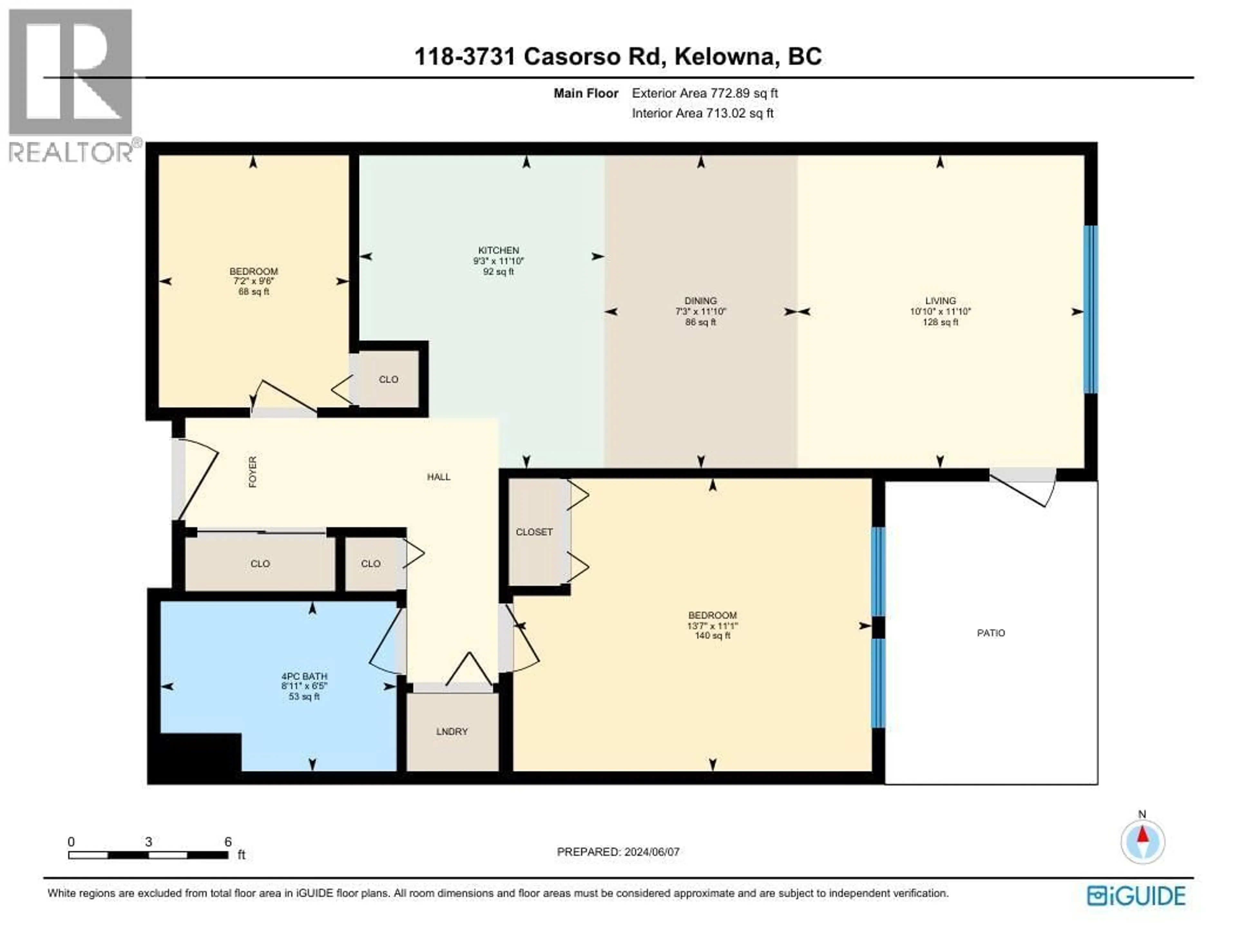 Floor plan for 118 - 3731 CASORSO ROAD, Kelowna British Columbia V1W5E9