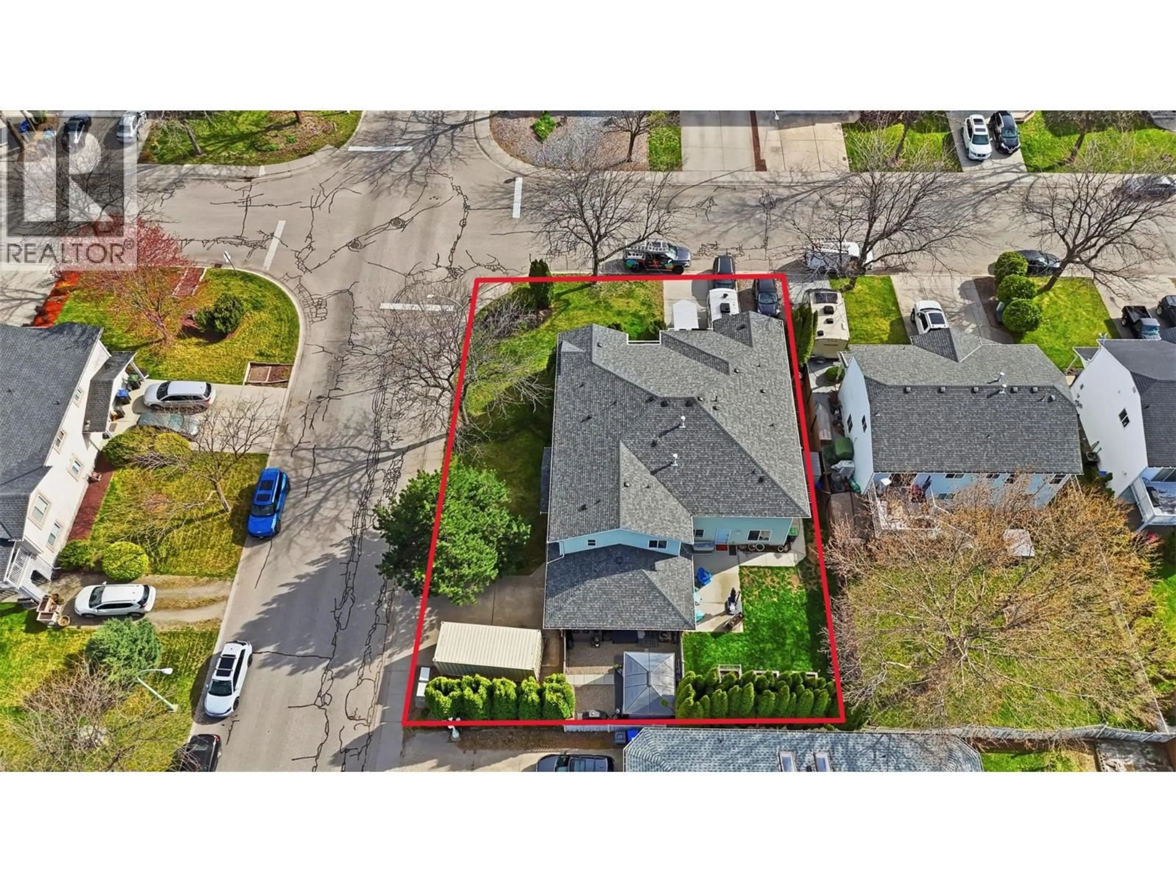 A pic from outside/outdoor area/front of a property/back of a property/a pic from drone, street for 1190 FRIESEN ROAD, Kelowna British Columbia V1X7N2