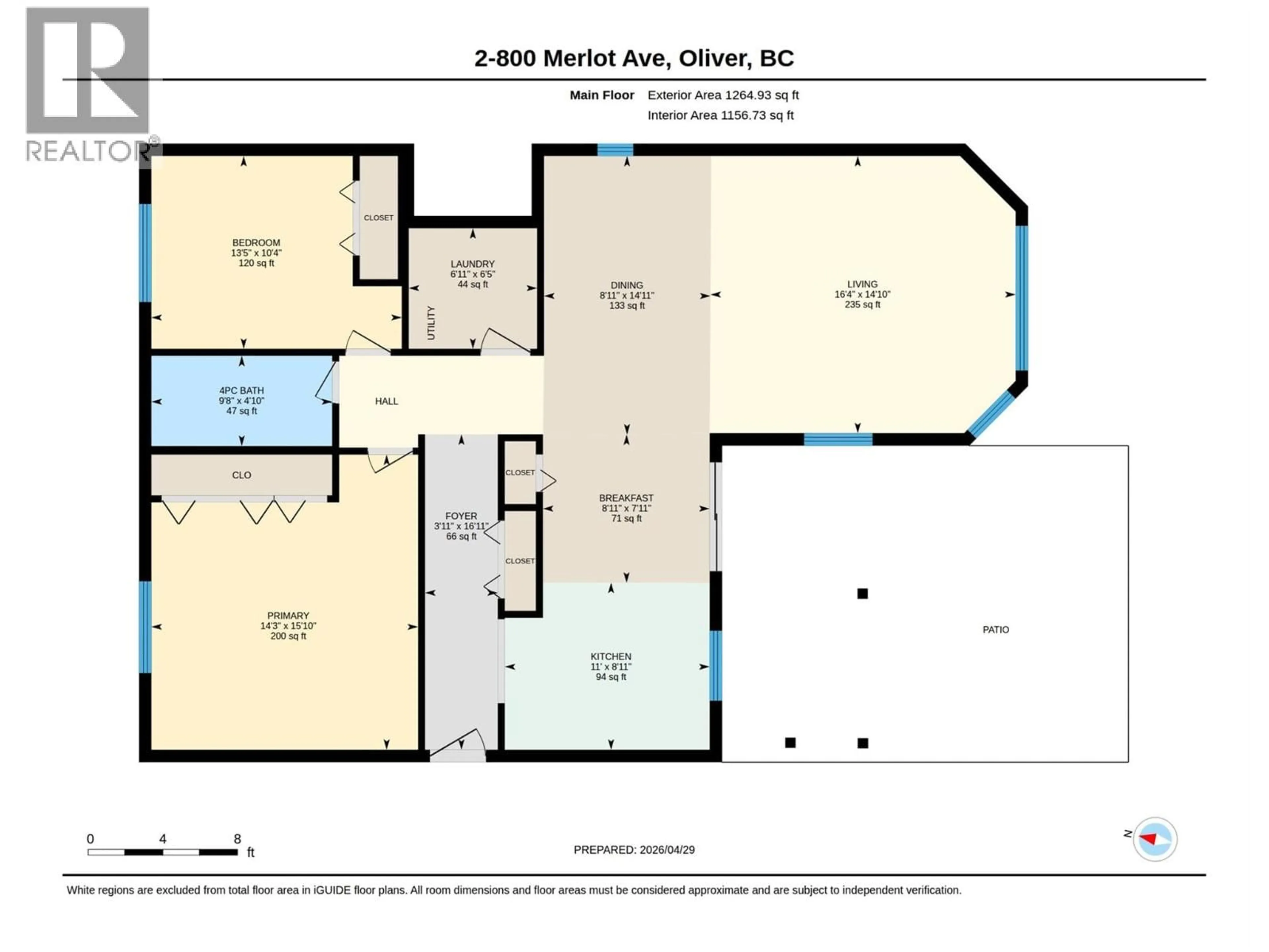 Floor plan for 2 - 800 MERLOT AVENUE, Oliver British Columbia V0H1T4