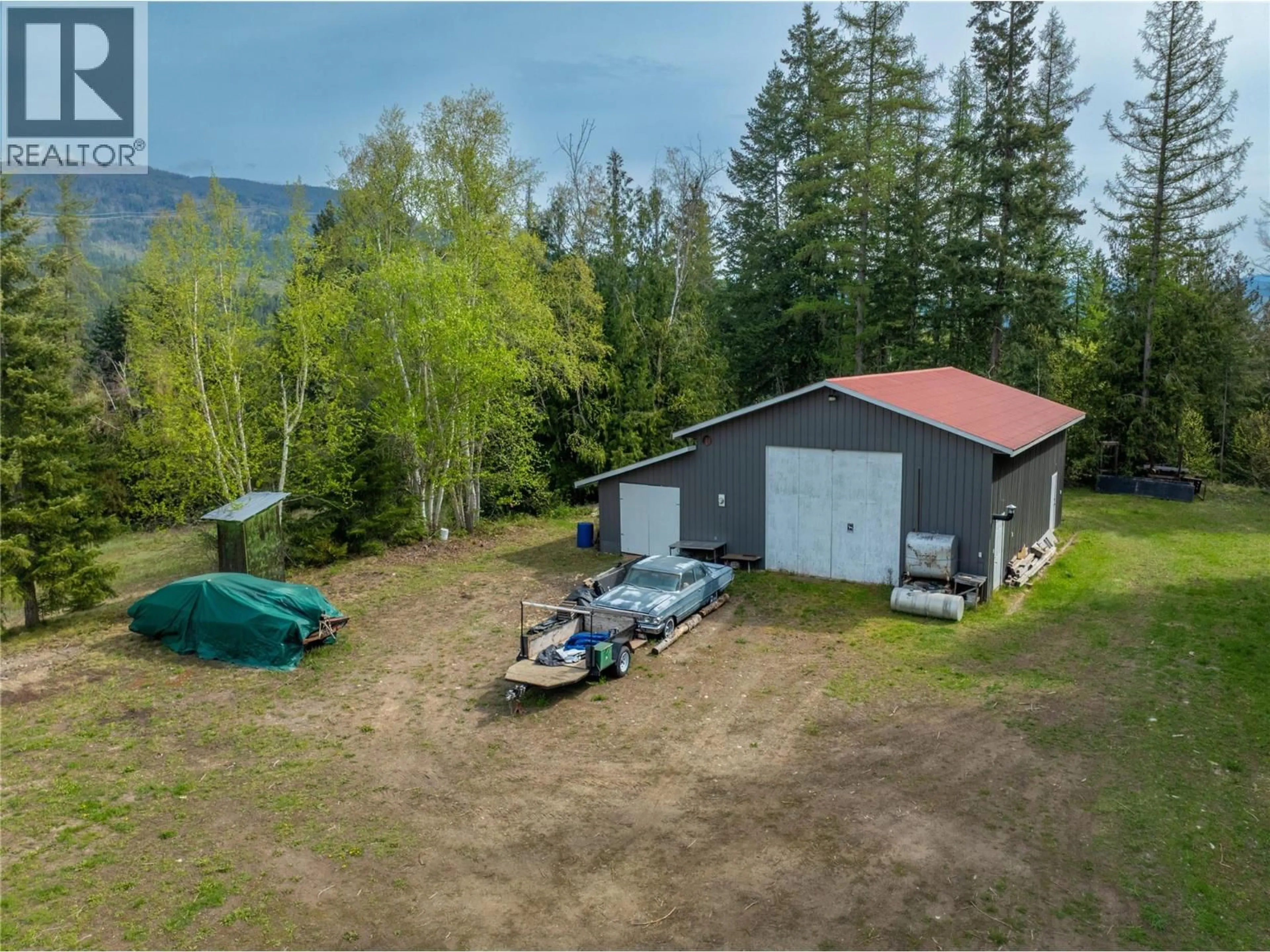 A pic from outside/outdoor area/front of a property/back of a property/a pic from drone, mountain view for 3381 TRINITY VALLEY ROAD, Enderby British Columbia V0E1V5
