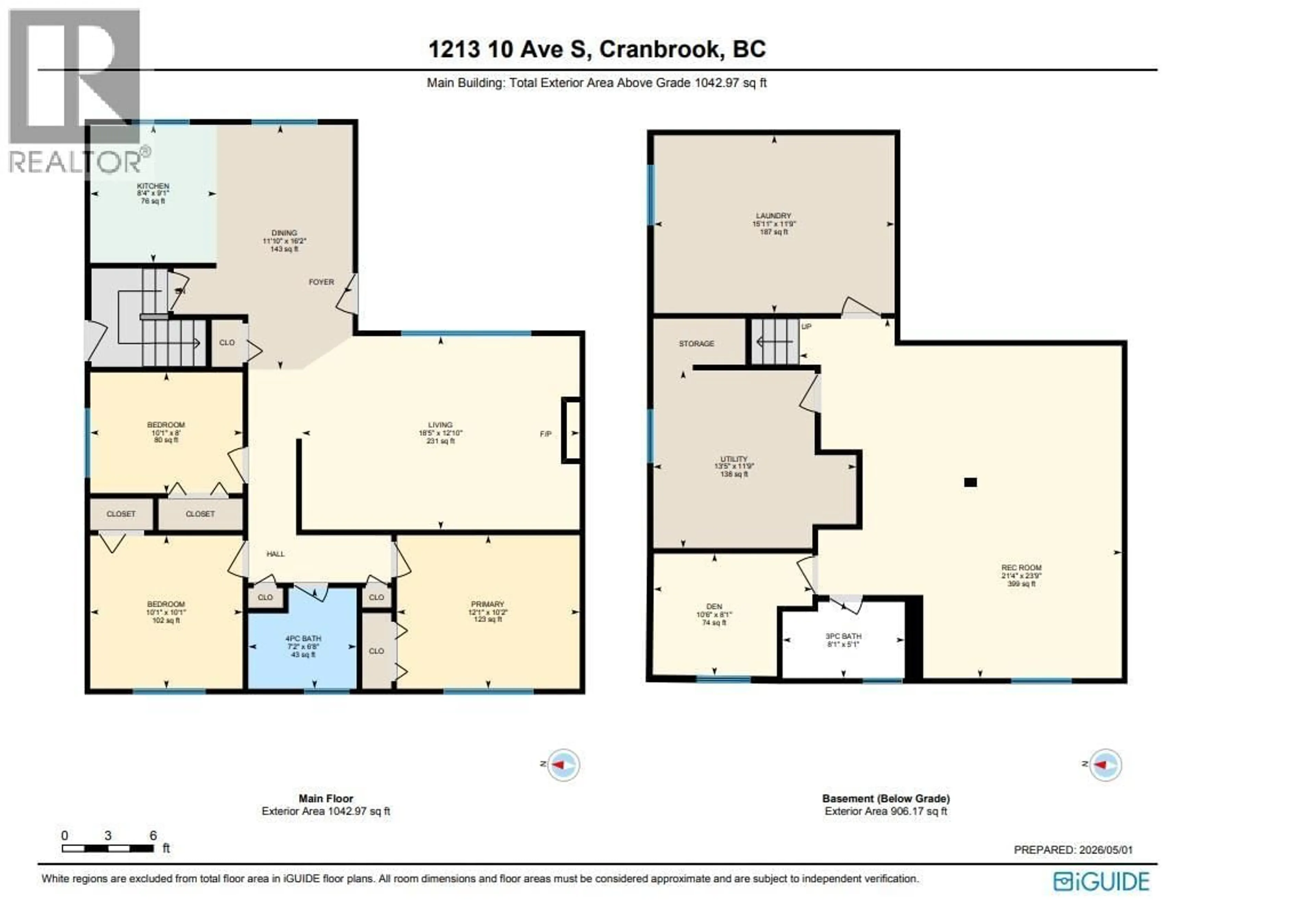 Floor plan for 1213 10TH AVENUE SOUTH, Cranbrook British Columbia V1C2N7