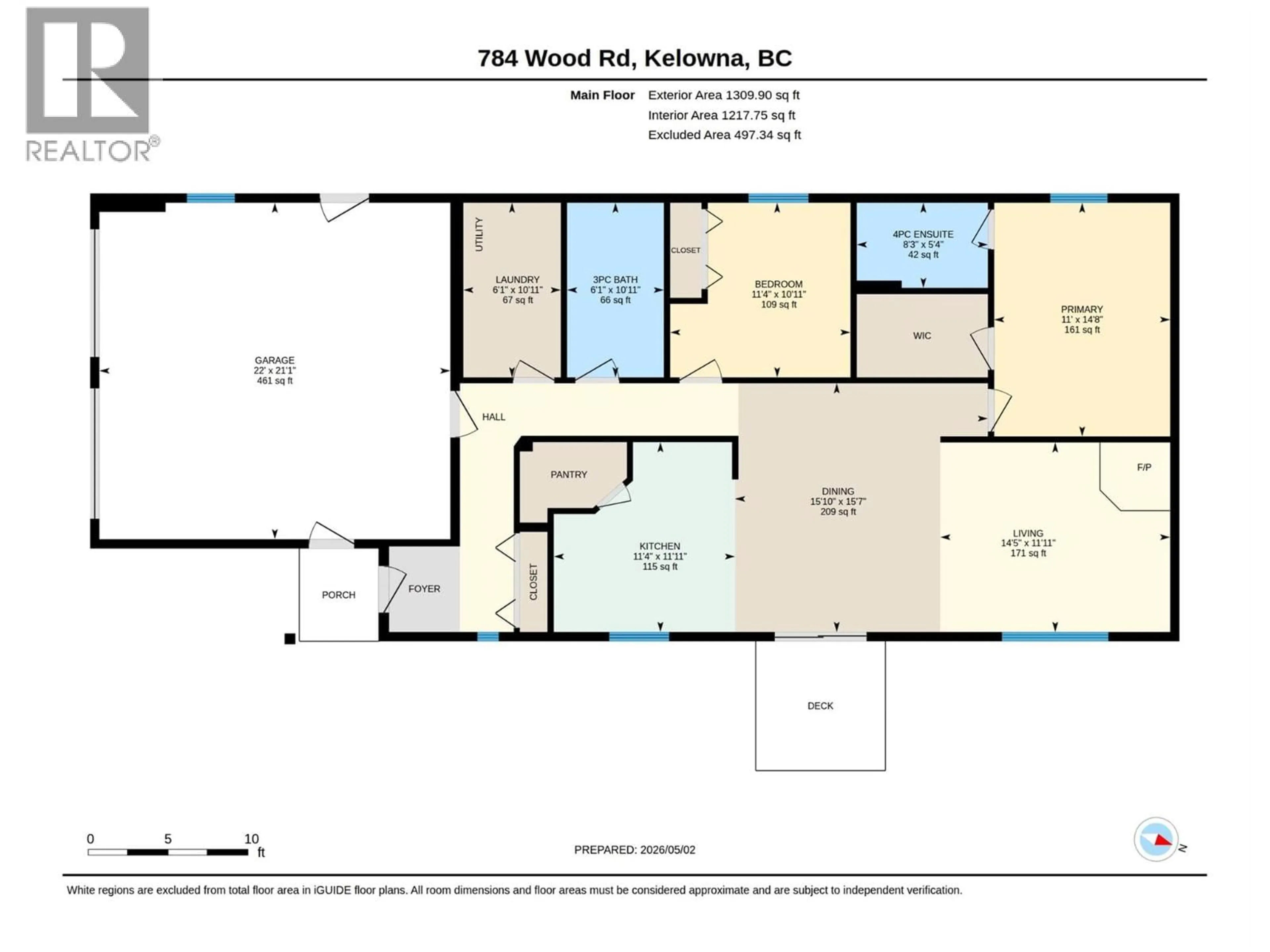 Floor plan for 784 WOOD ROAD, Kelowna British Columbia V1Z3V6