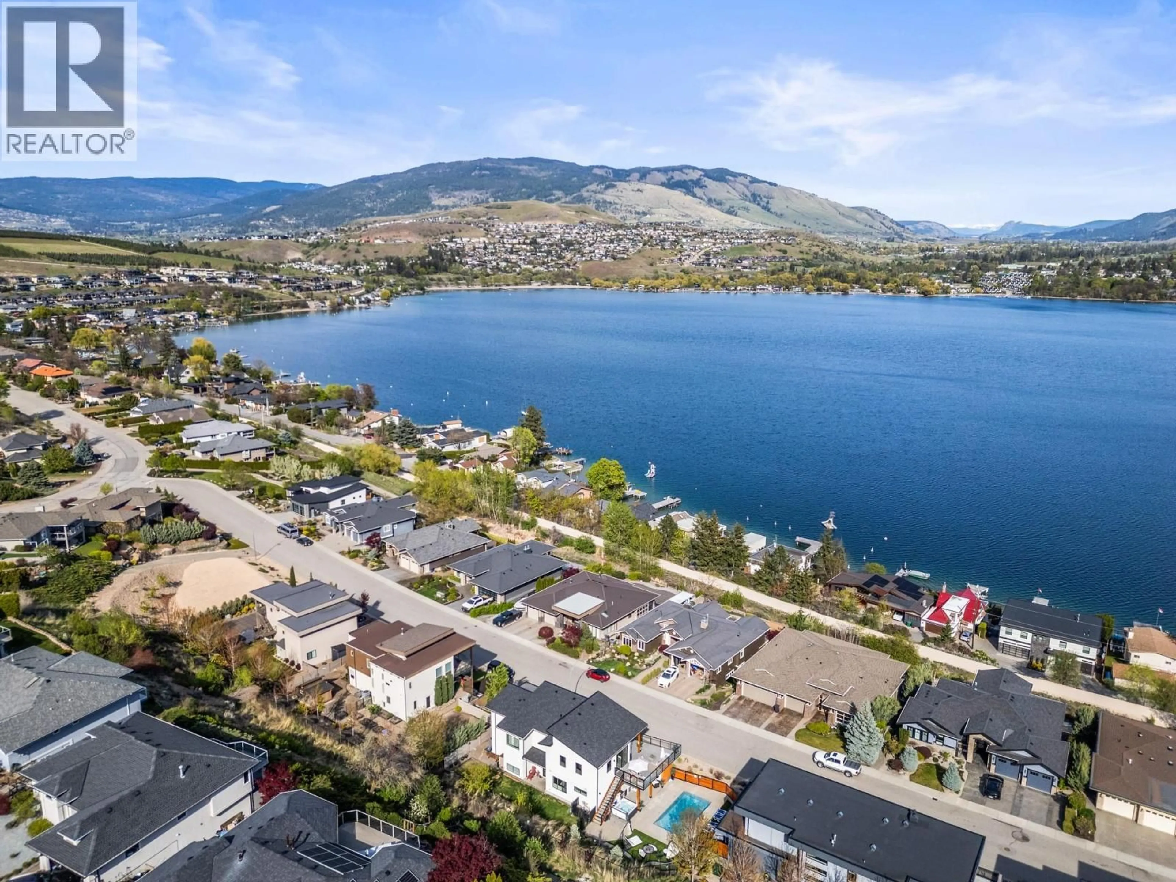 A pic from outside/outdoor area/front of a property/back of a property/a pic from drone, water/lake/river/ocean view for 7938 GRAYSTONE DRIVE, Coldstream British Columbia V1B4A9