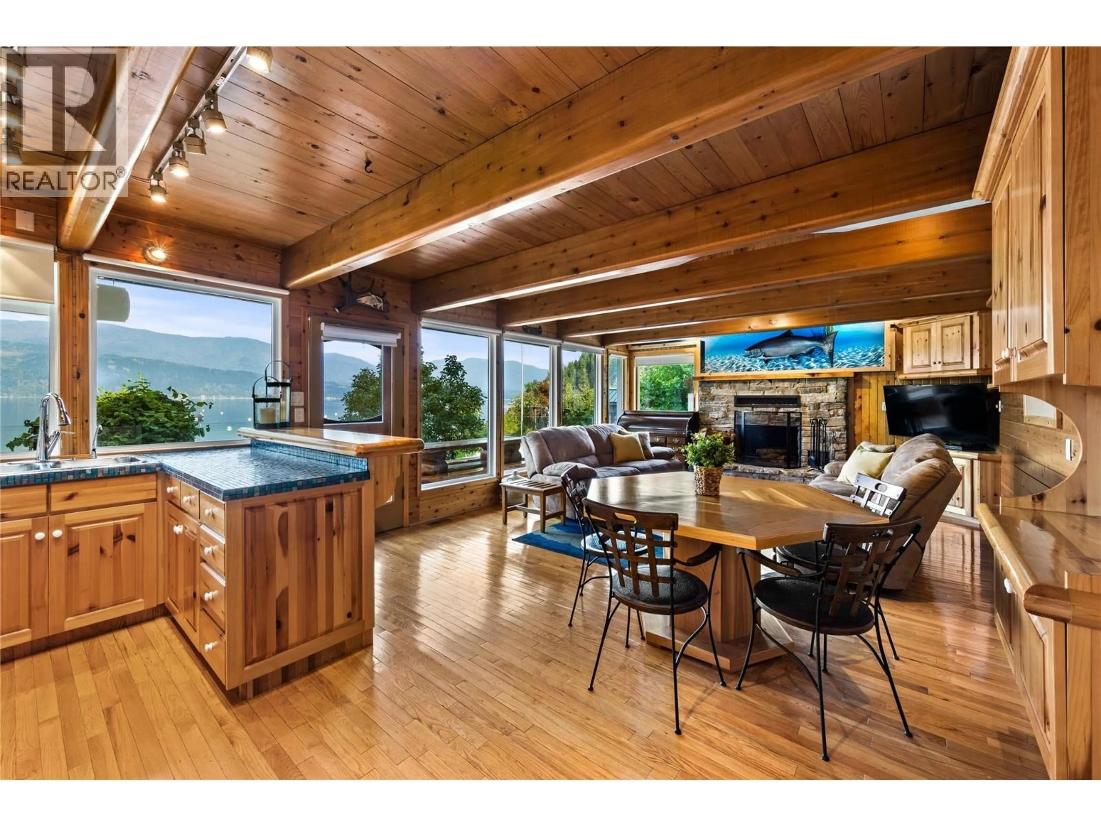 Open concept kitchen, wood/laminate floor for 2483 ROCKY POINT ROAD, Blind Bay British Columbia V0E1H1