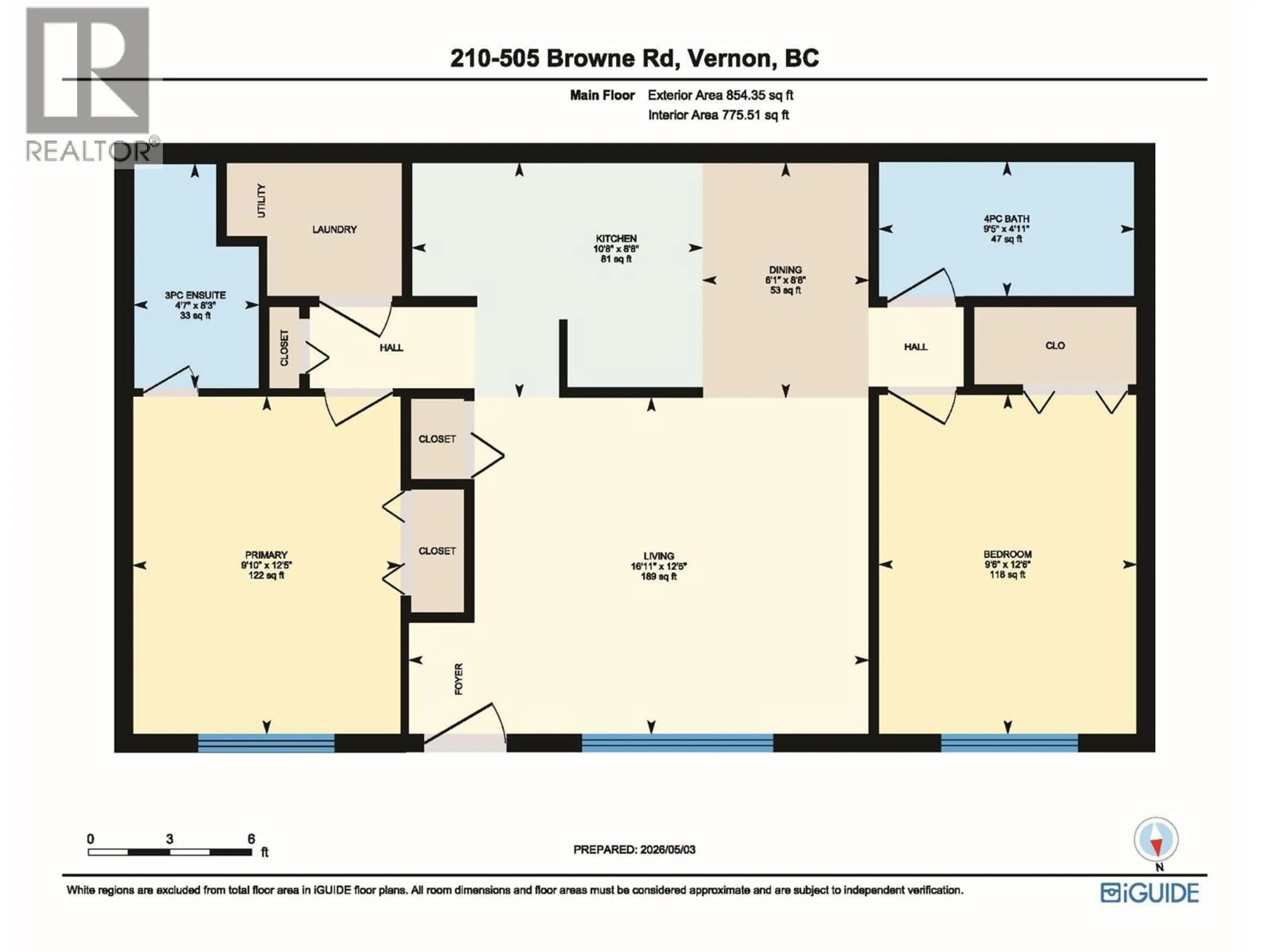 Floor plan for 210 - 505 BROWNE ROAD, Vernon British Columbia V1T7M2
