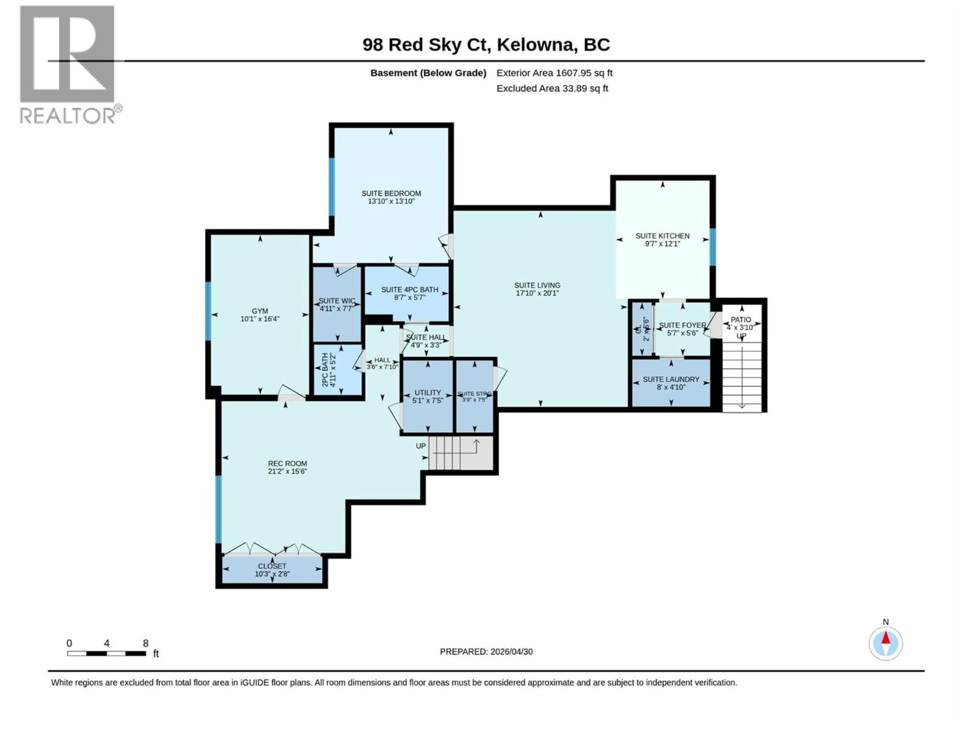 Floor plan for 98 RED SKY COURT, Kelowna British Columbia V1V3G4