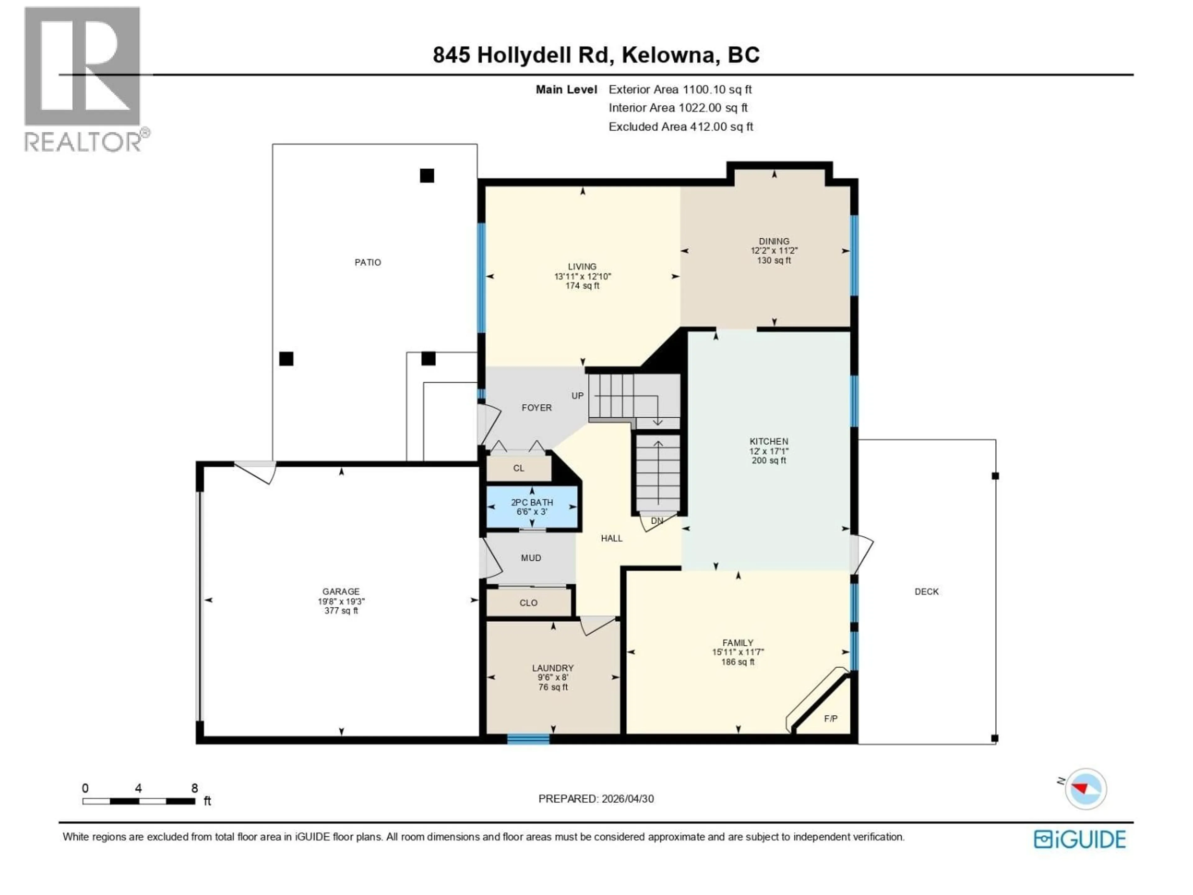 Floor plan for 845 HOLLYDELL ROAD, Kelowna British Columbia V1X1L6