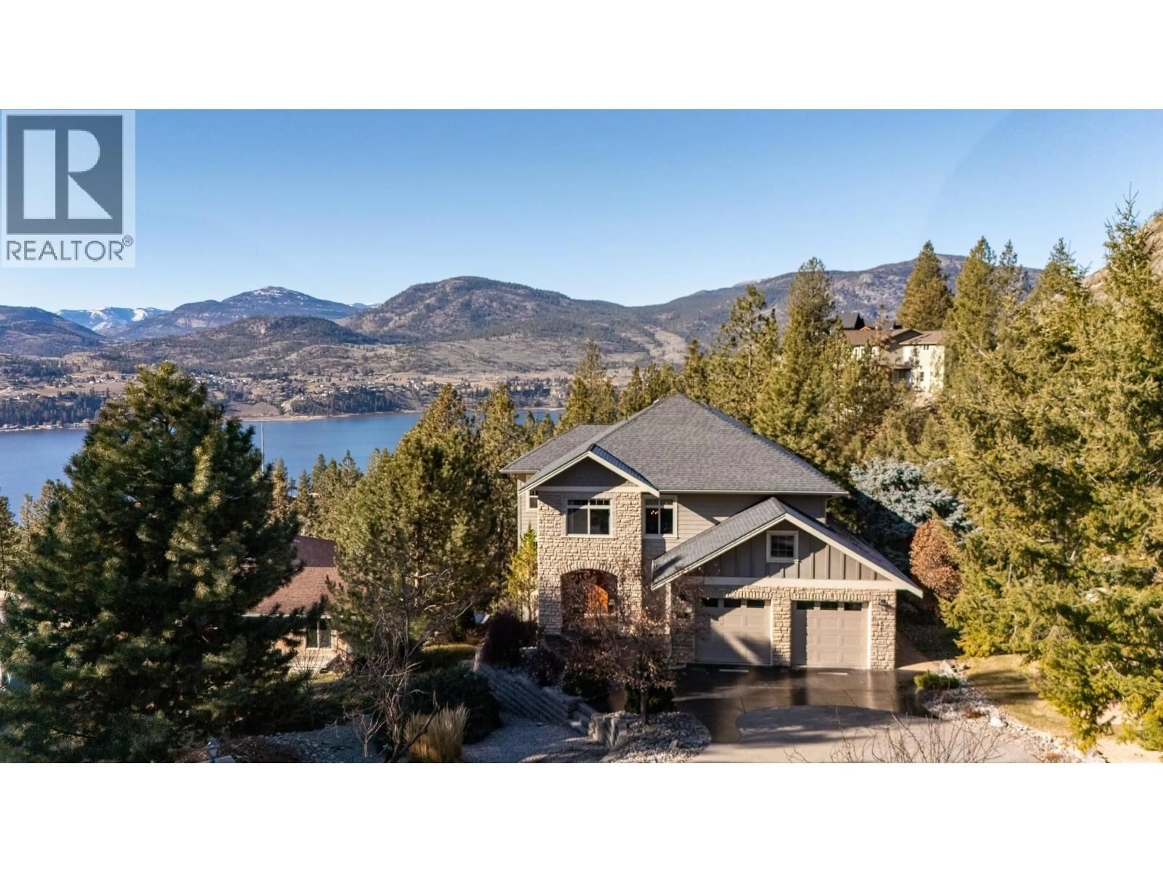 A pic from outside/outdoor area/front of a property/back of a property/a pic from drone, water/lake/river/ocean view for 159 CHRISTIE MOUNTAIN LANE, Okanagan Falls British Columbia V0H1R3