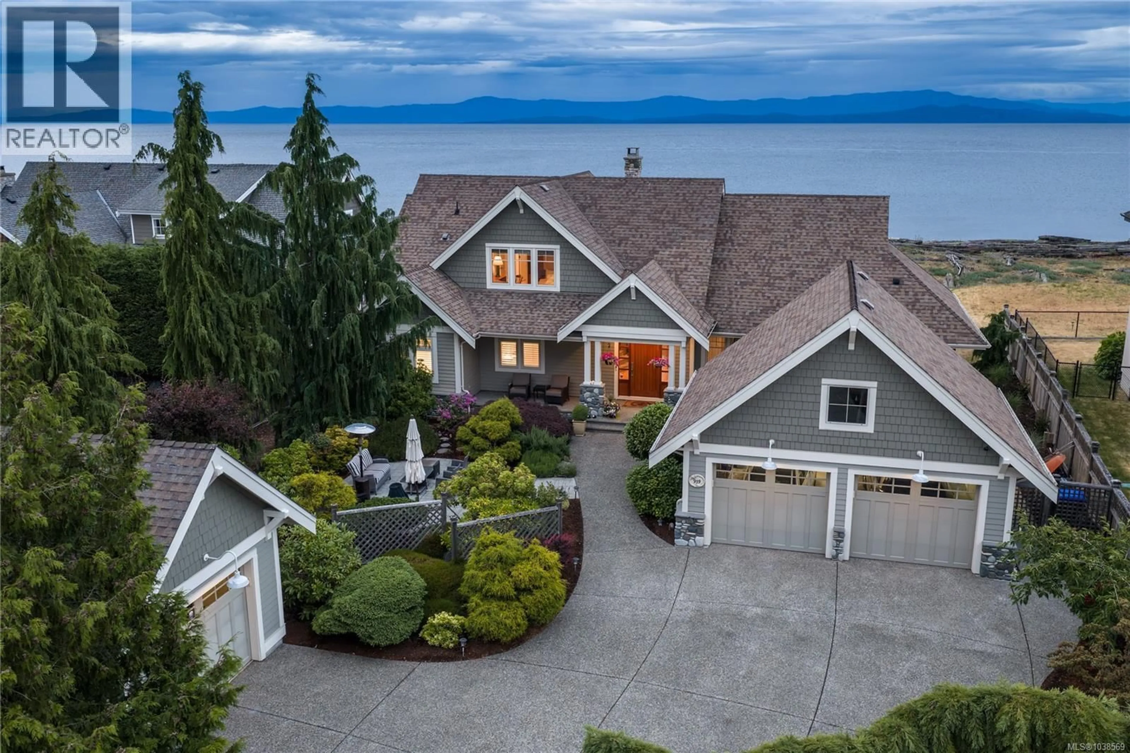 A pic from outside/outdoor area/front of a property/back of a property/a pic from drone, water/lake/river/ocean view for 959 MCFEELY DRIVE, Qualicum Beach British Columbia V9K2B7