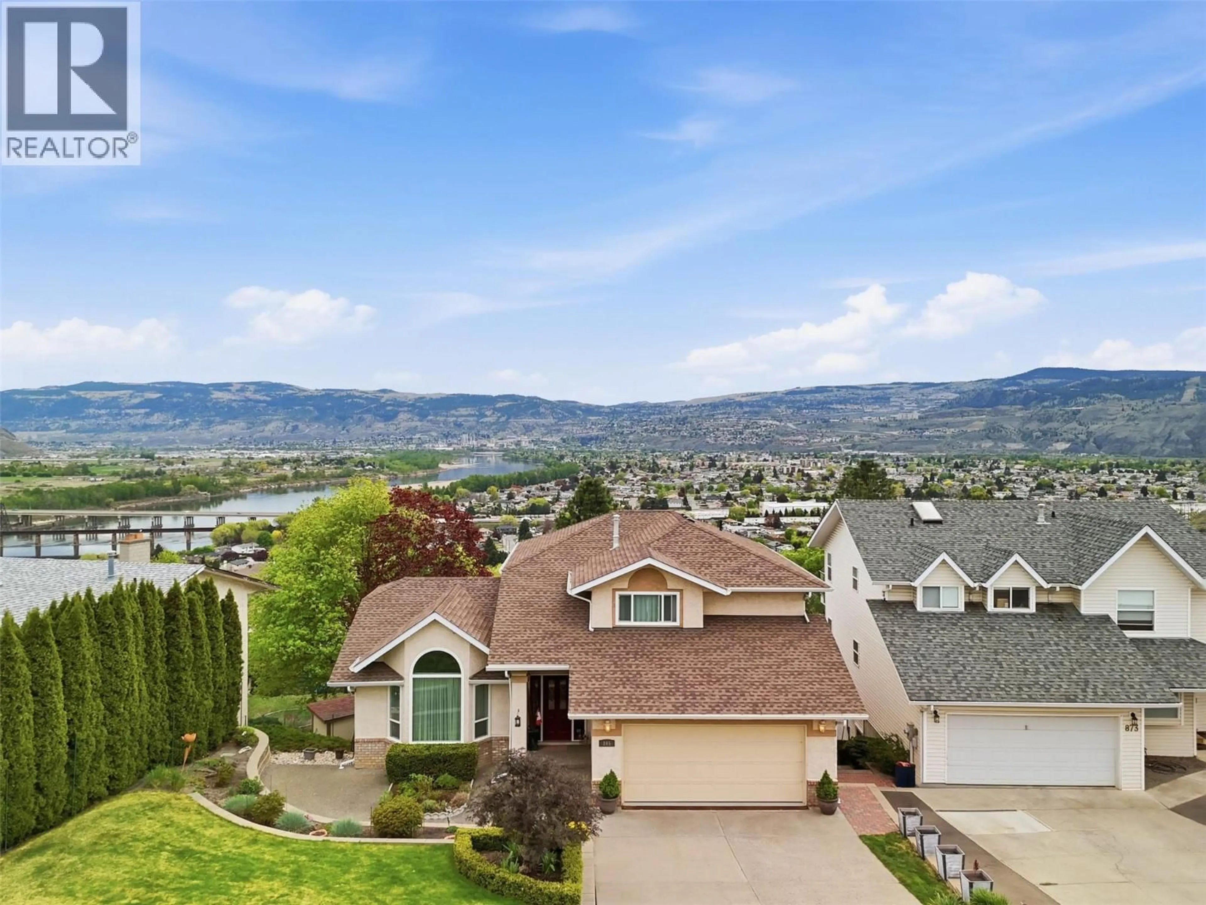 A pic from outside/outdoor area/front of a property/back of a property/a pic from drone, mountain view for 865 NORVIEW ROAD, Kamloops British Columbia V2B7X3