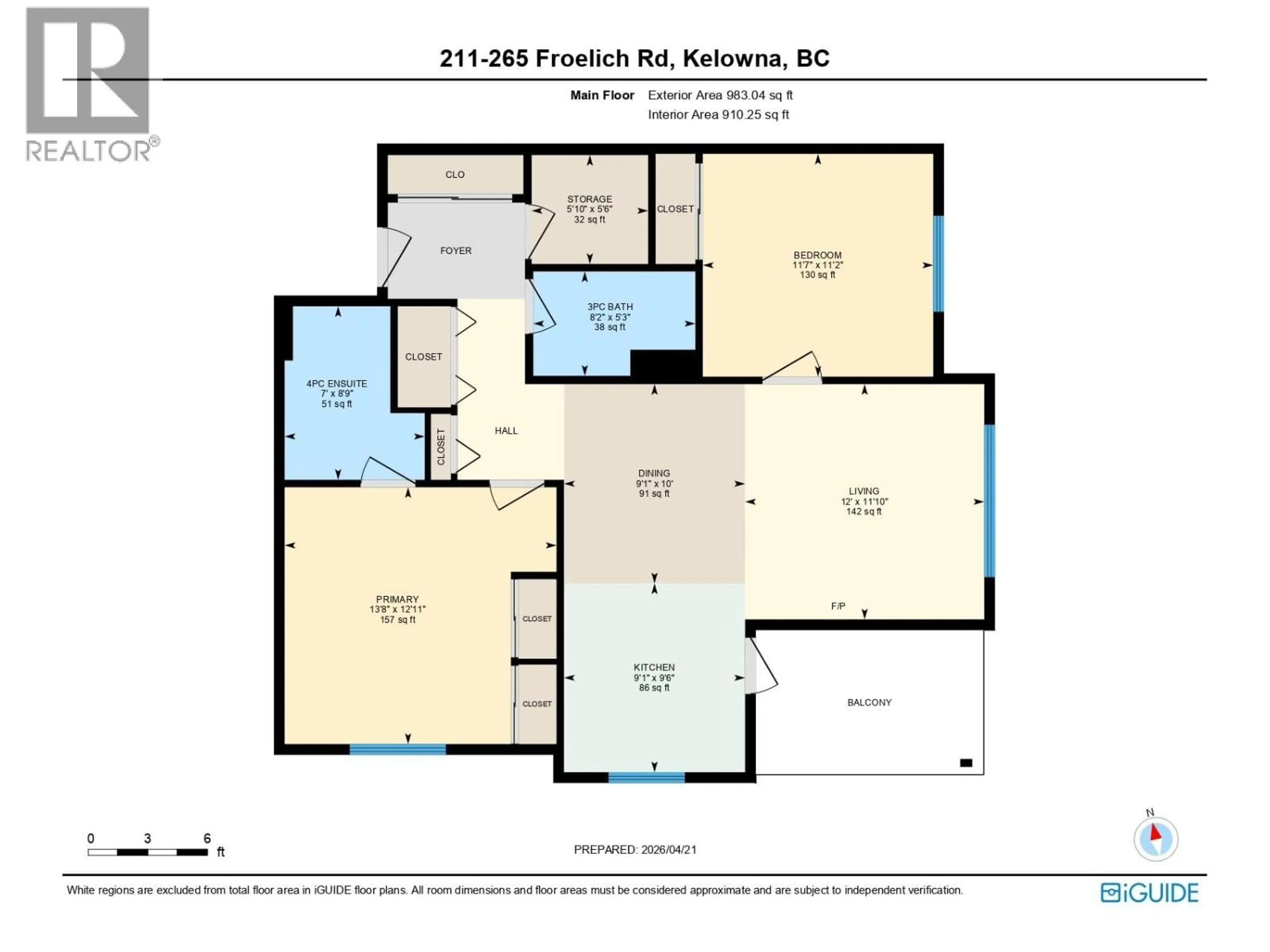 Floor plan for 211 - 265 FROELICH ROAD, Kelowna British Columbia V1X3M6