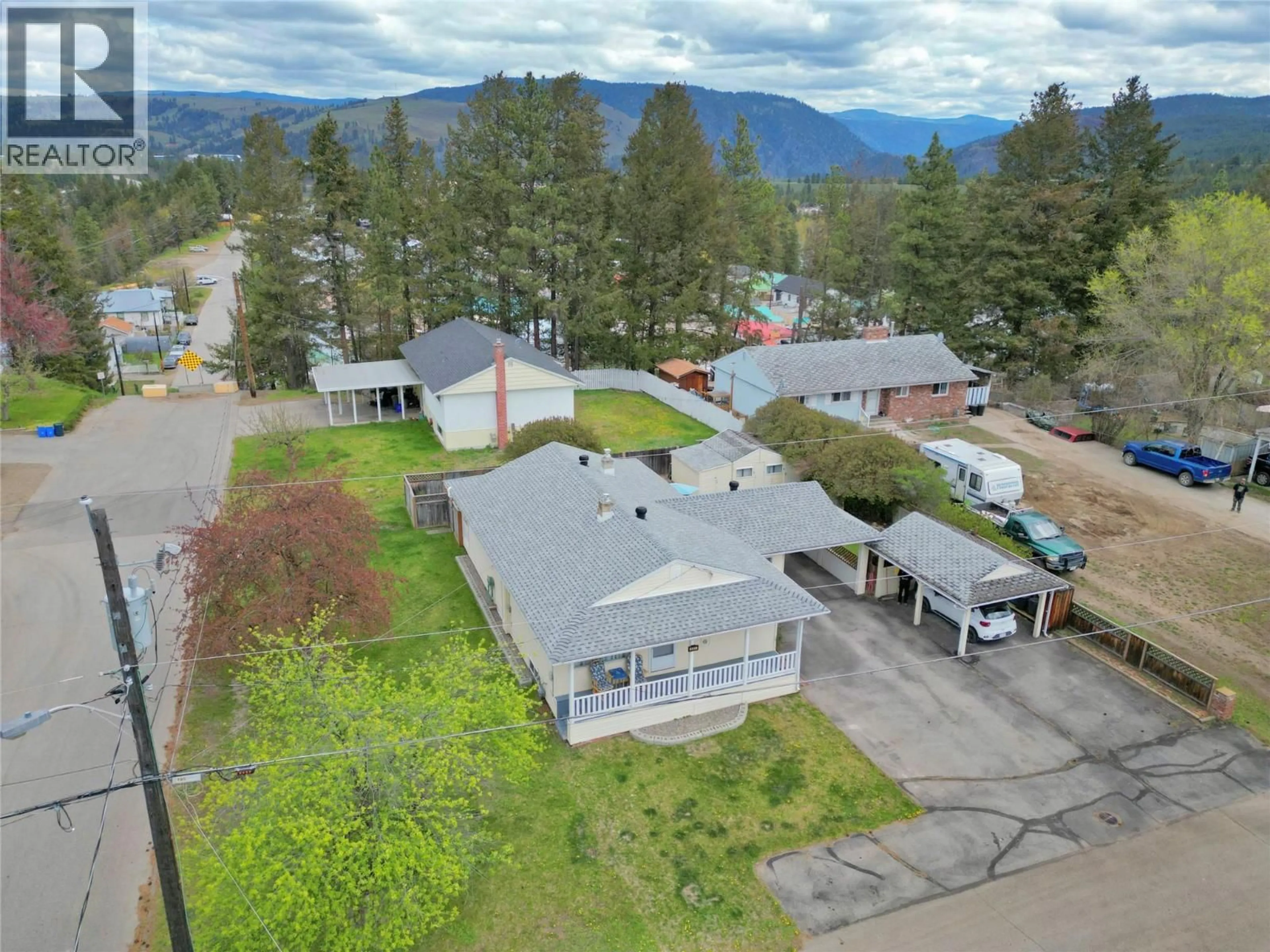 A pic from outside/outdoor area/front of a property/back of a property/a pic from drone, mountain view for 221 MOODY STREET, Princeton British Columbia V0X1W0