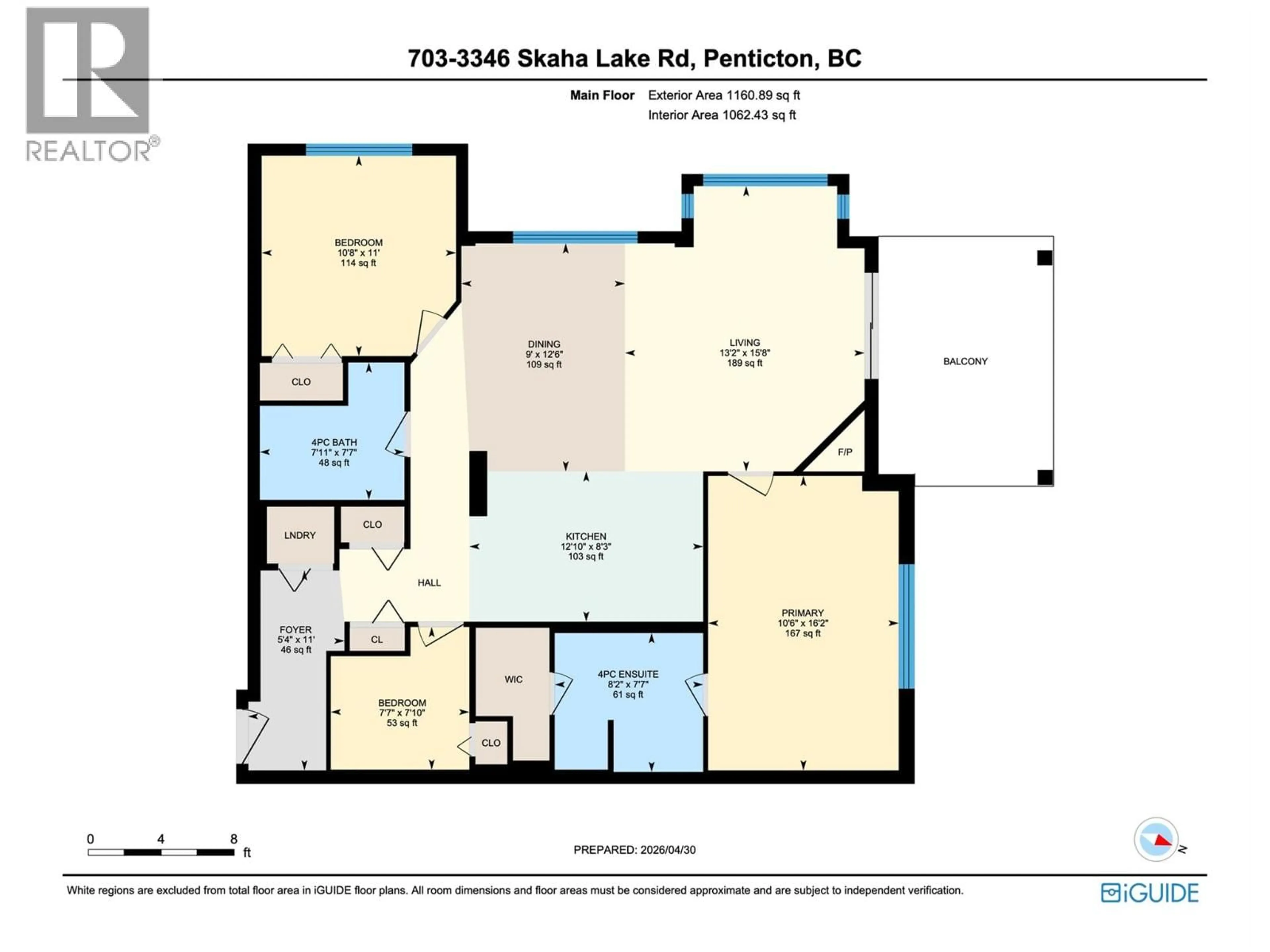 Floor plan for 703 - 3346 SKAHA LAKE ROAD, Penticton British Columbia V2A0H6