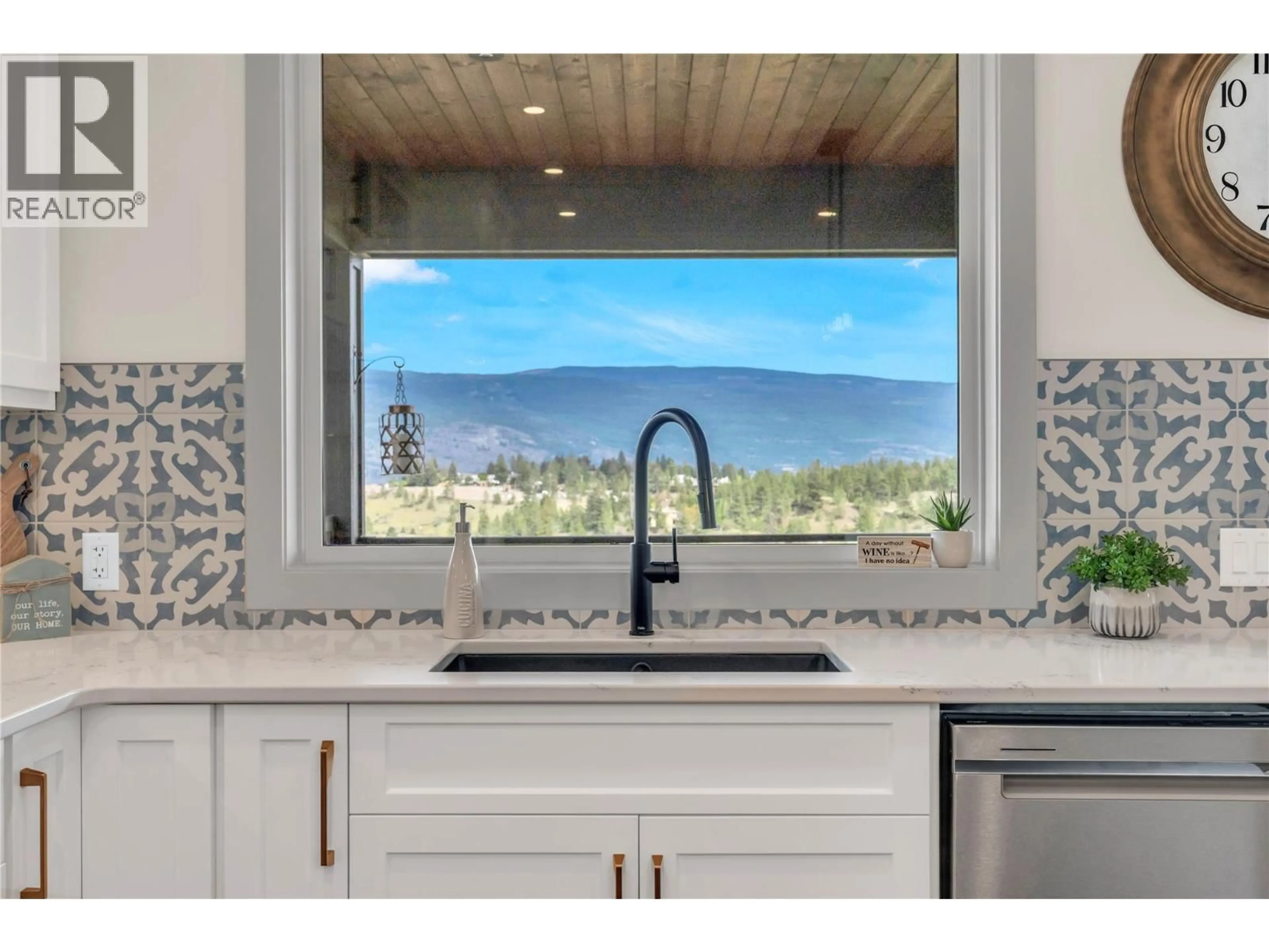 Contemporary kitchen, ceramic/tile floor for 17439 SANBORN STREET, Summerland British Columbia V0H1Z3