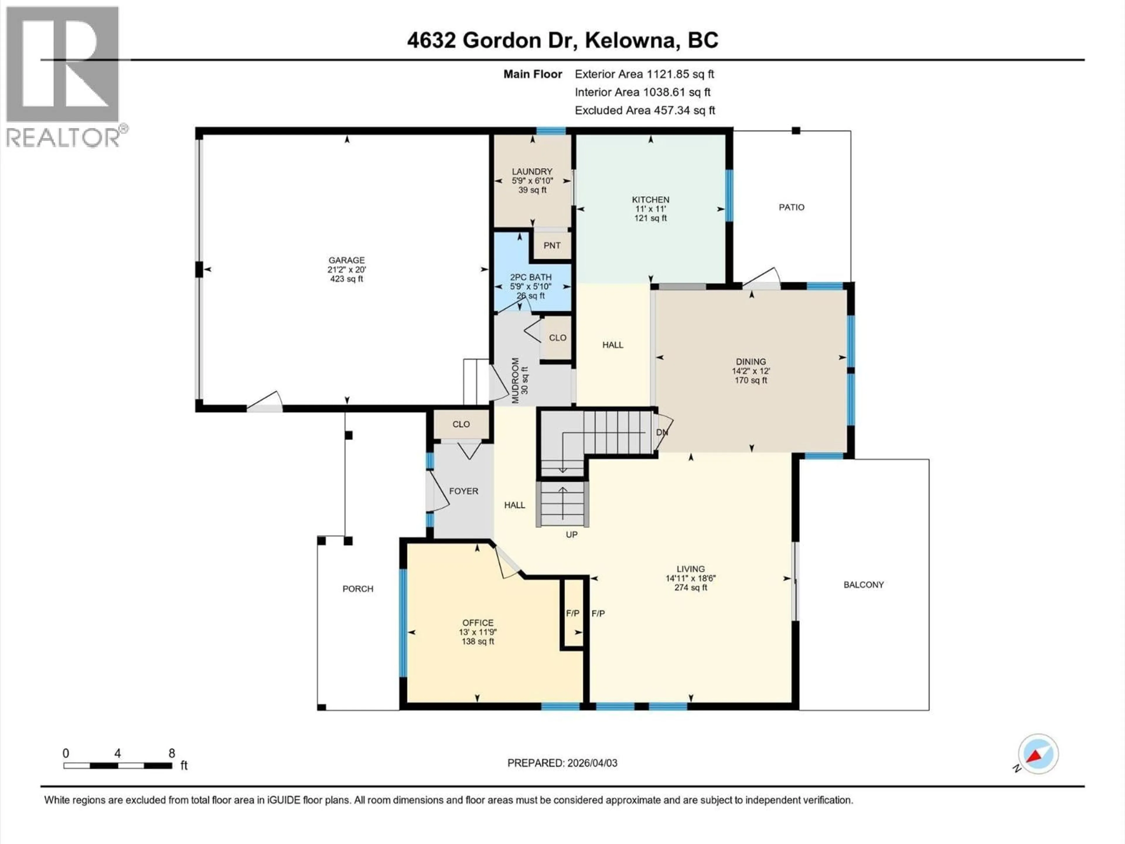 Floor plan for 4632 GORDON DRIVE, Kelowna British Columbia V1W1T6